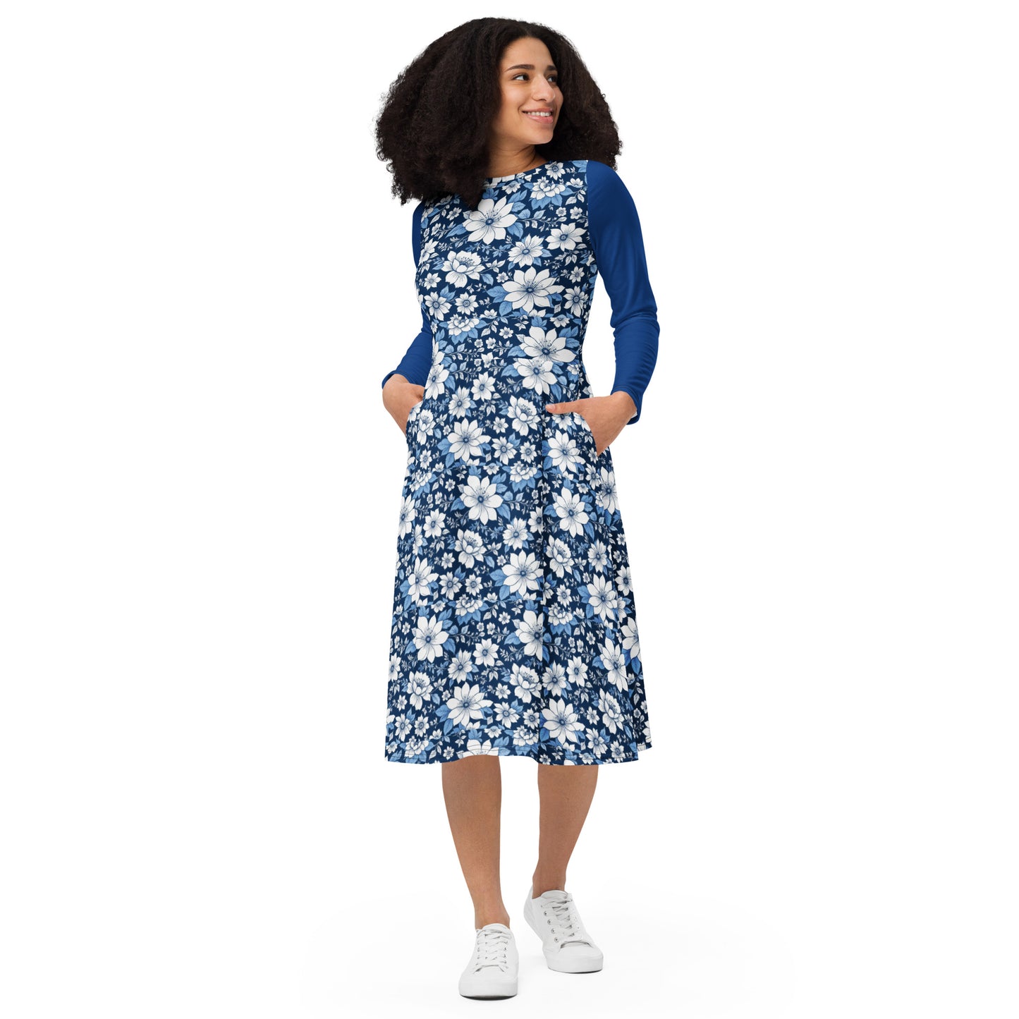 HOMAIX Robe manches longues aux Petites Fleurs Printanières