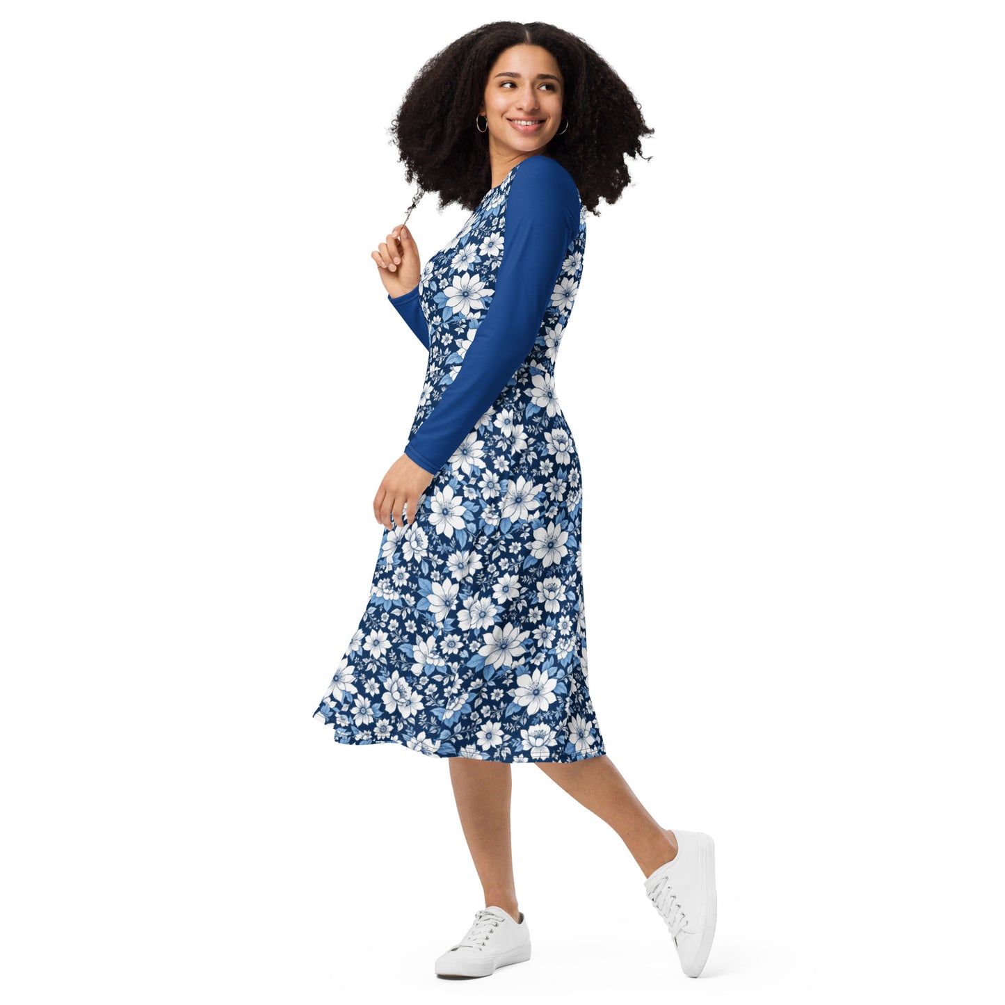 HOMAIX Robe manches longues aux Petites Fleurs Printanières
