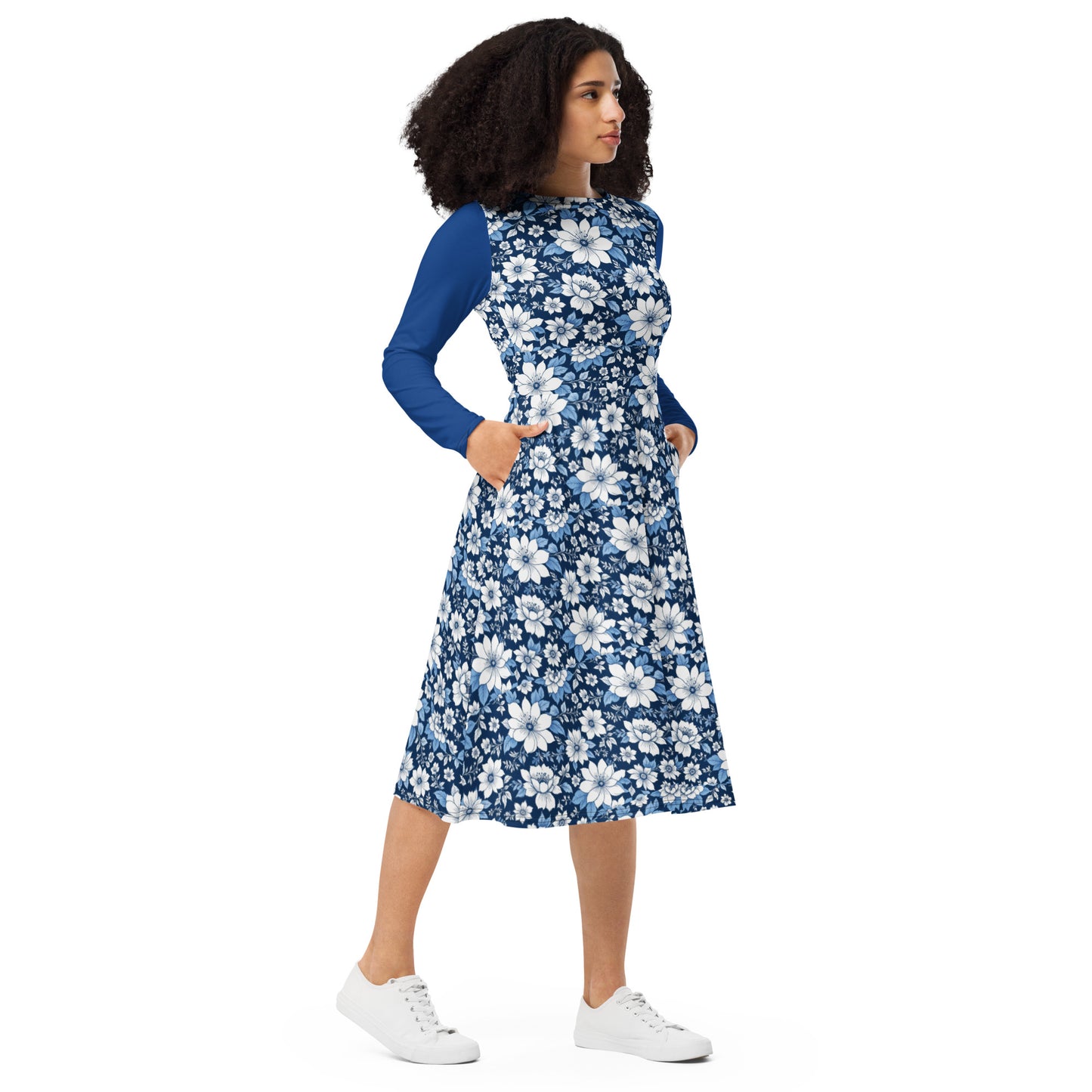 HOMAIX Robe manches longues aux Petites Fleurs Printanières