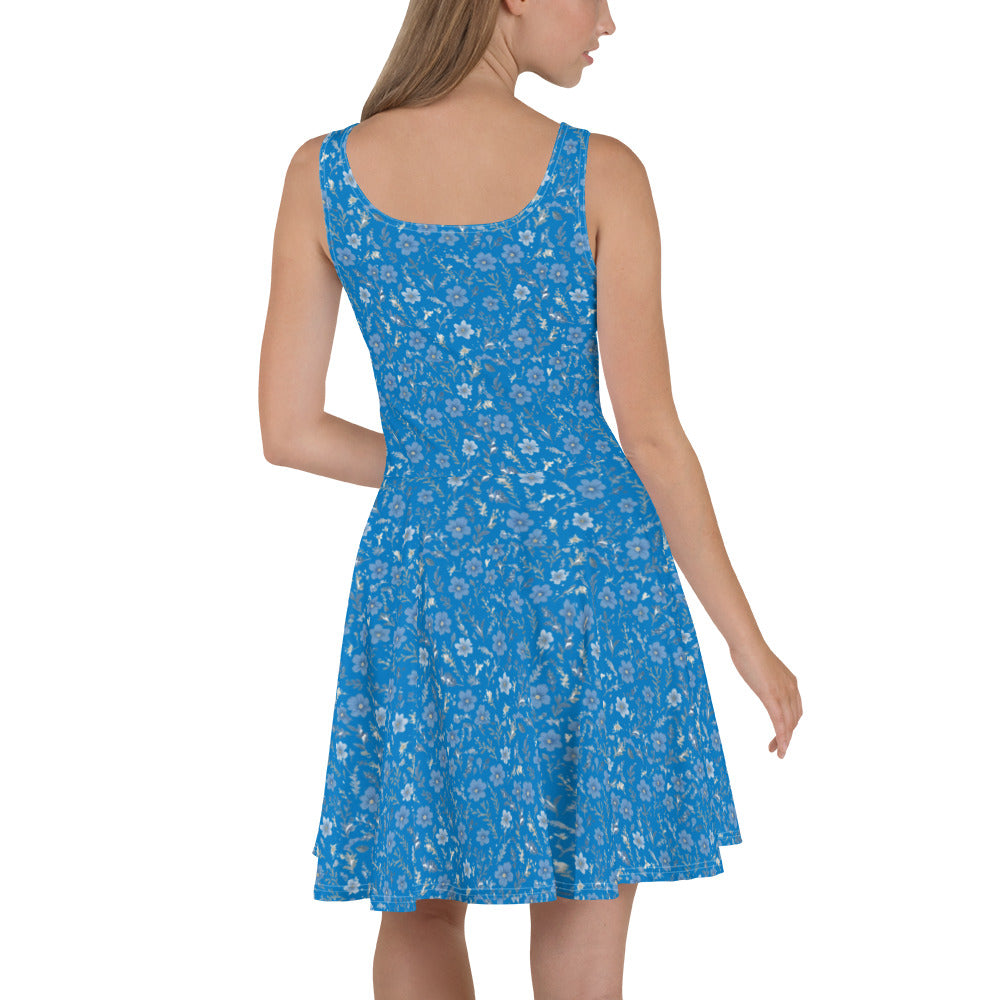 HOMAIX Robe Patineuse Bleu Marine Parsemée de Fleurs Délicates