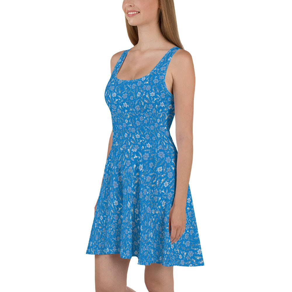 HOMAIX Robe Patineuse Bleu Marine Parsemée de Fleurs Délicates