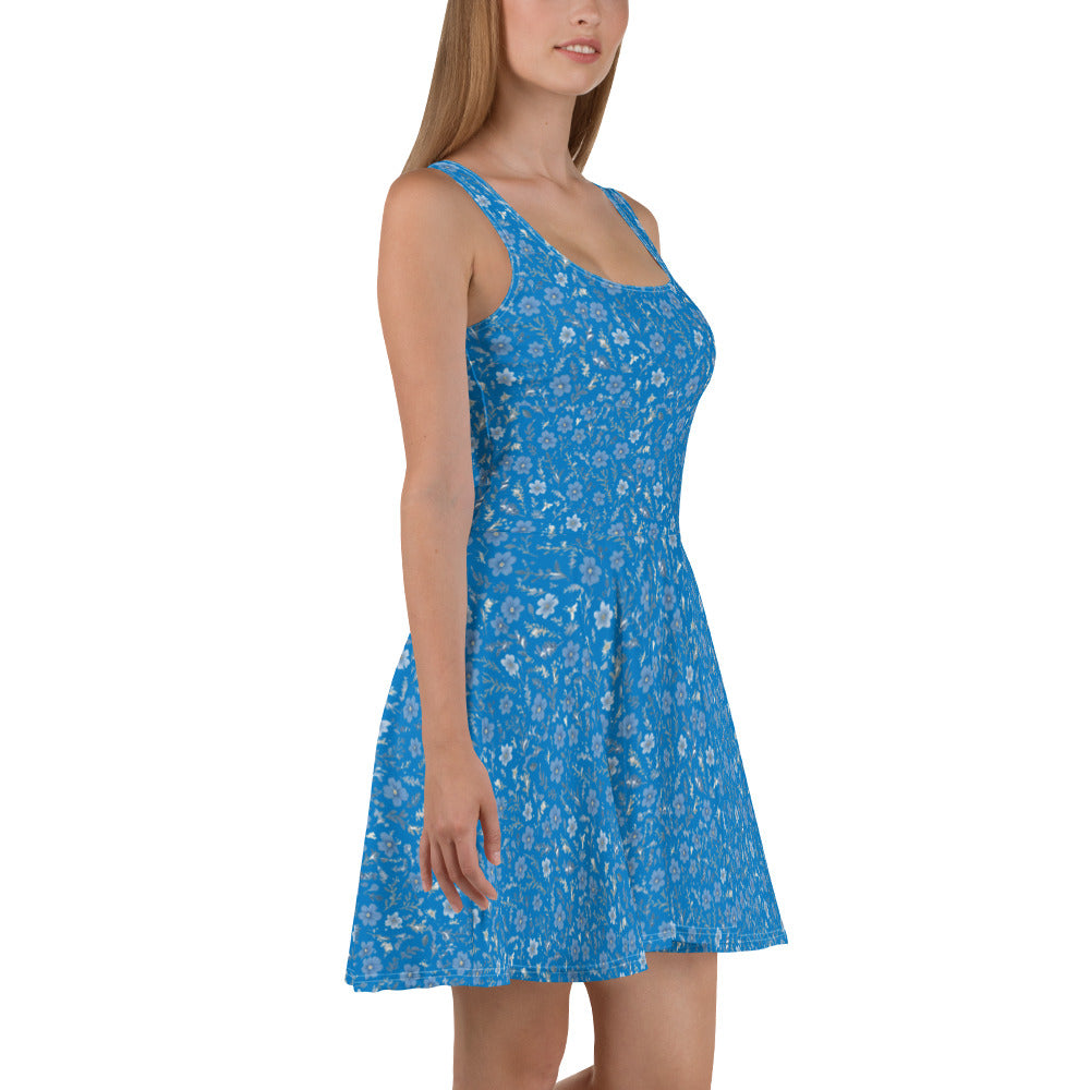 HOMAIX Robe Patineuse Bleu Marine Parsemée de Fleurs Délicates