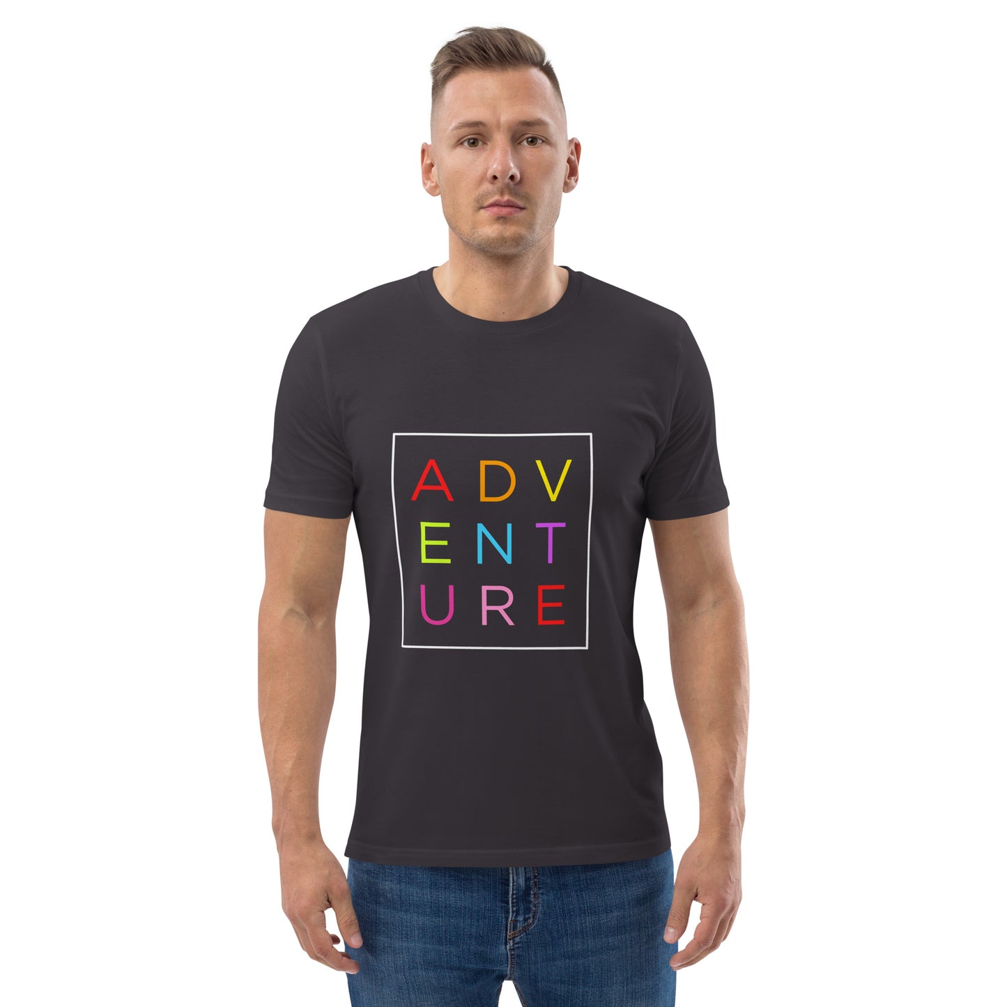 HOMAIX T-shirt unisexe en coton biologique avec motif "ADVENTURE"