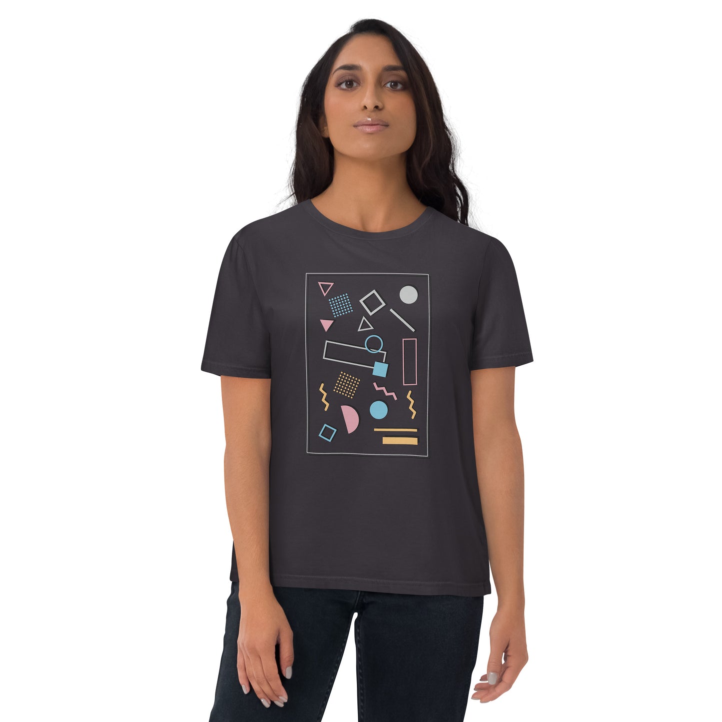 HOMAIX T-shirt unisexe en coton biologique avec design géométrique abstrait