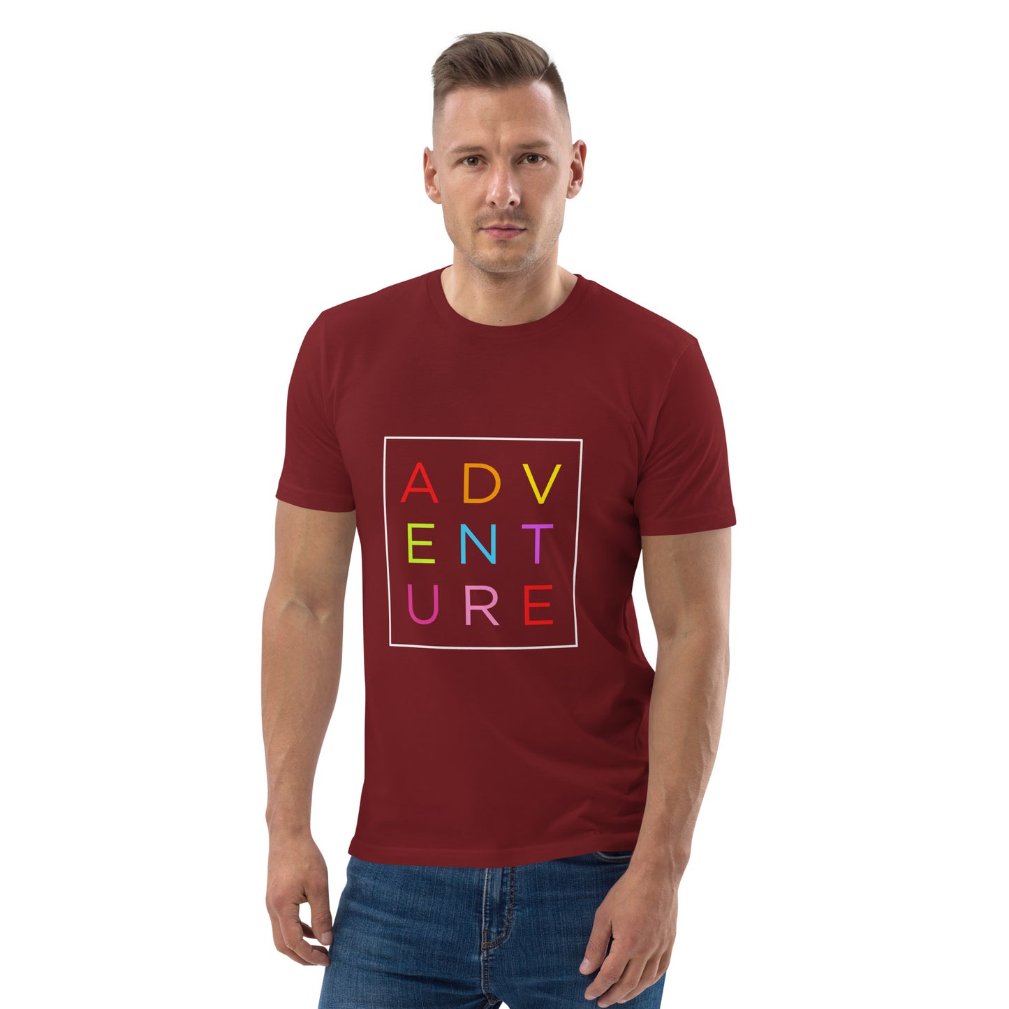 HOMAIX T-shirt unisexe en coton biologique avec motif "ADVENTURE"
