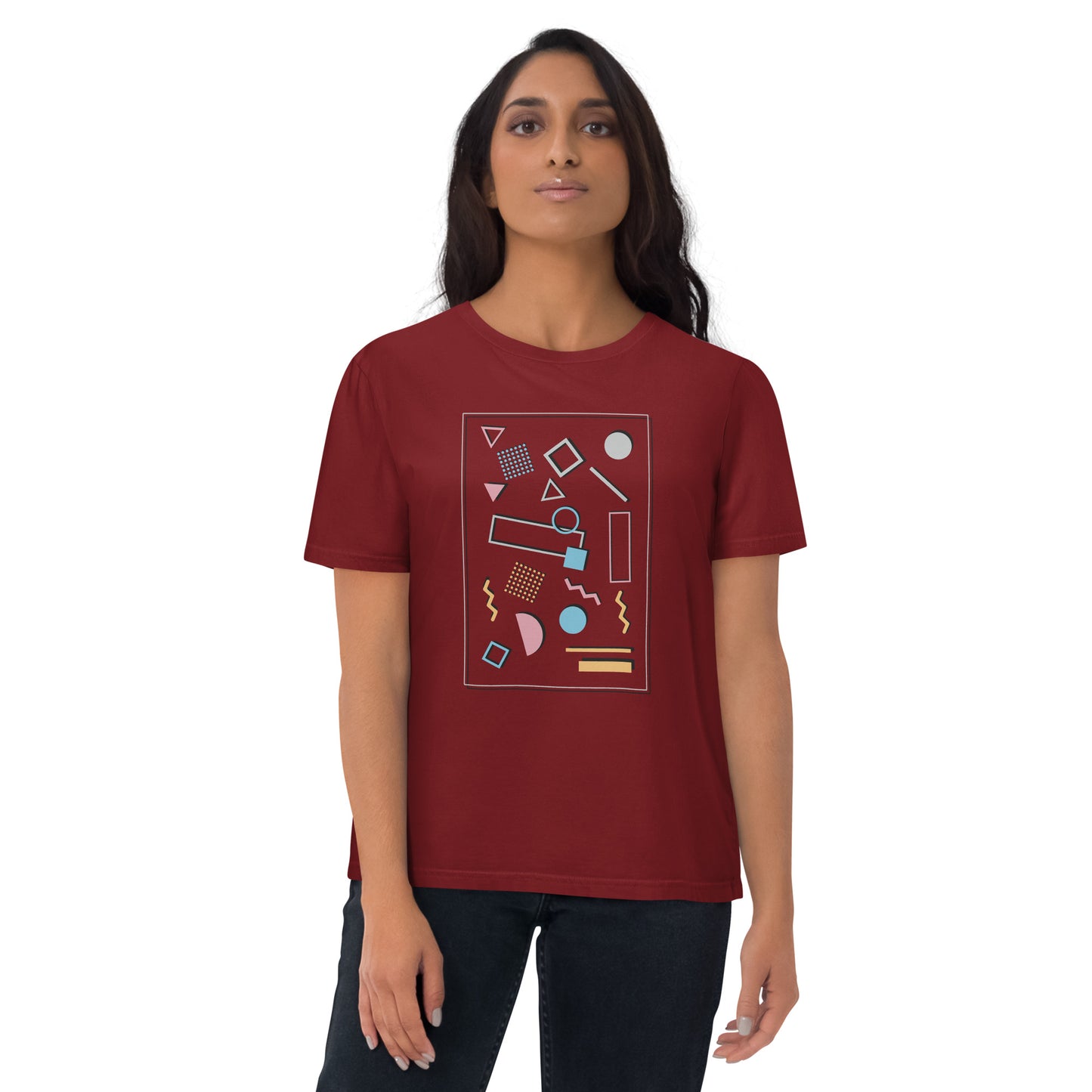 HOMAIX T-shirt unisexe en coton biologique avec design géométrique abstrait