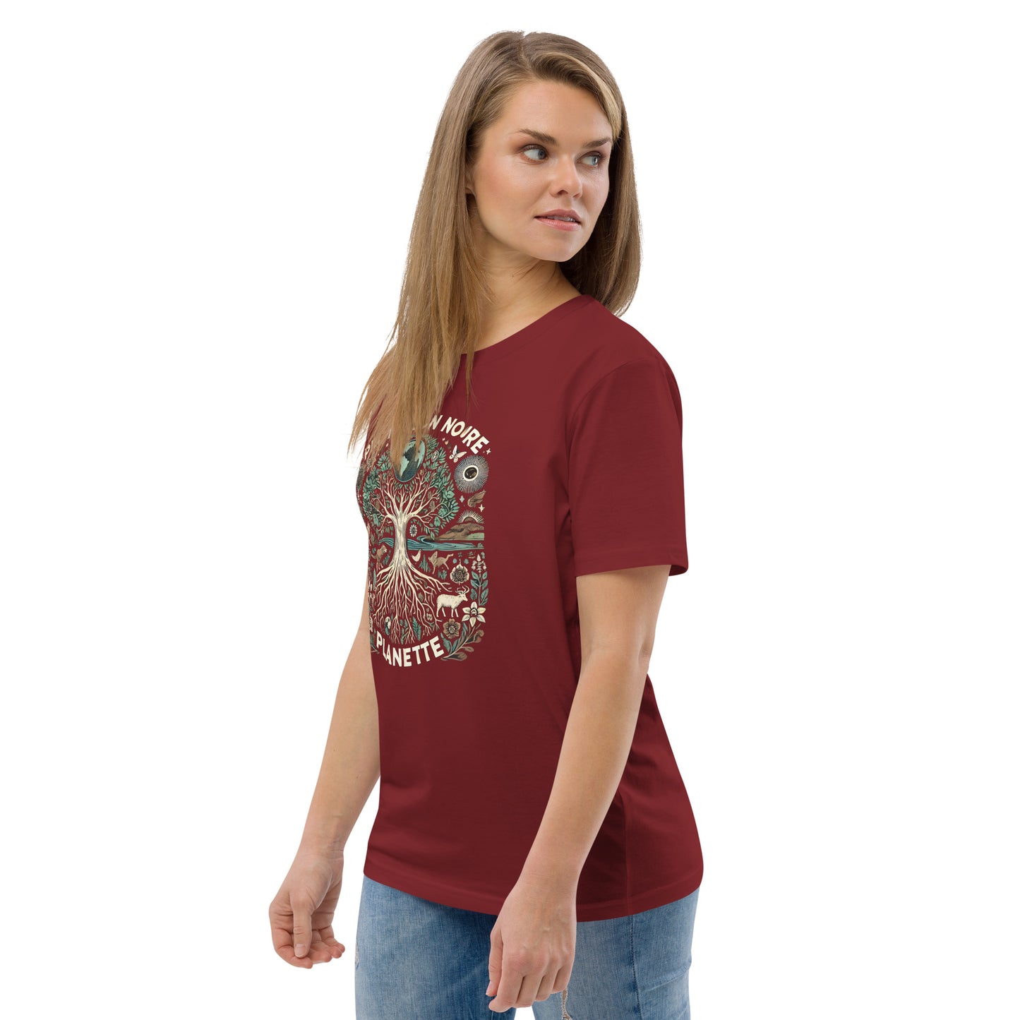 HOMAIX T-shirt unisexe en coton biologique avec design "Protégeons notre planète"