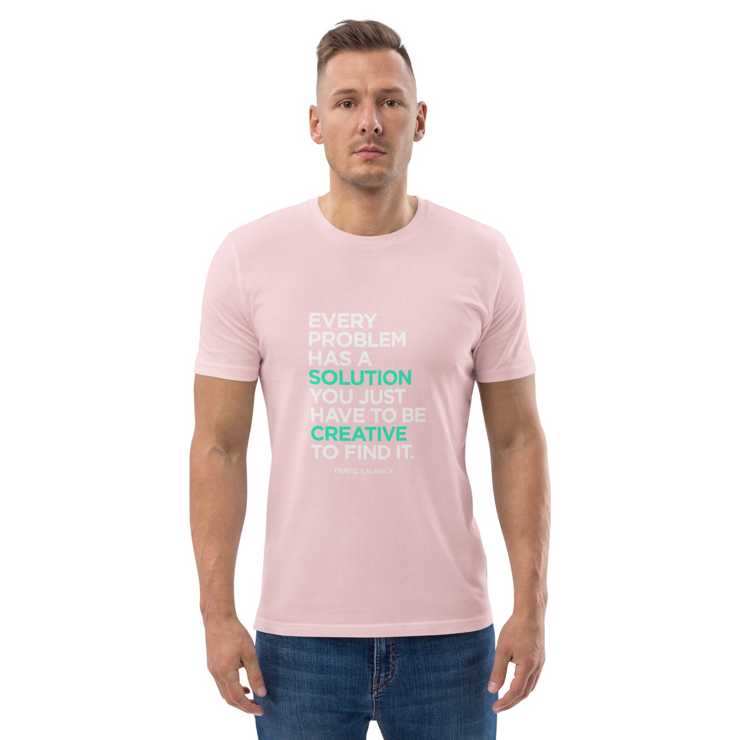 HOMAIX T-shirt unisexe en coton biologique avec message inspirant "Every problem has a solution"