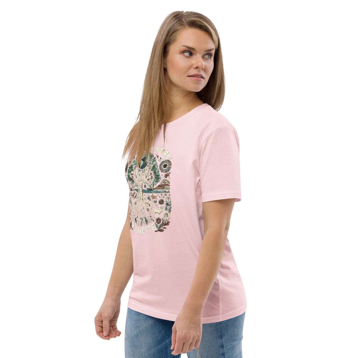 HOMAIX T-shirt unisexe en coton biologique avec design "Protégeons notre planète"