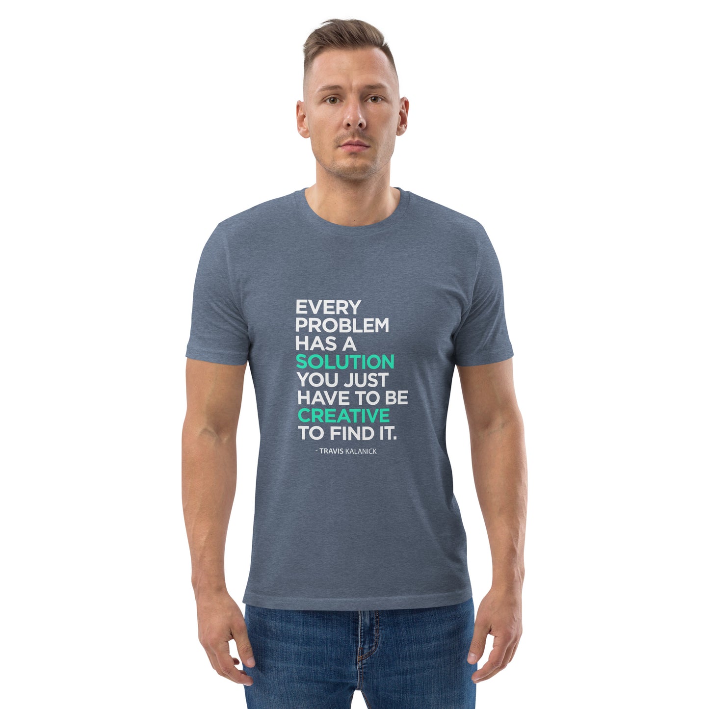 HOMAIX T-shirt unisexe en coton biologique avec message inspirant "Every problem has a solution"