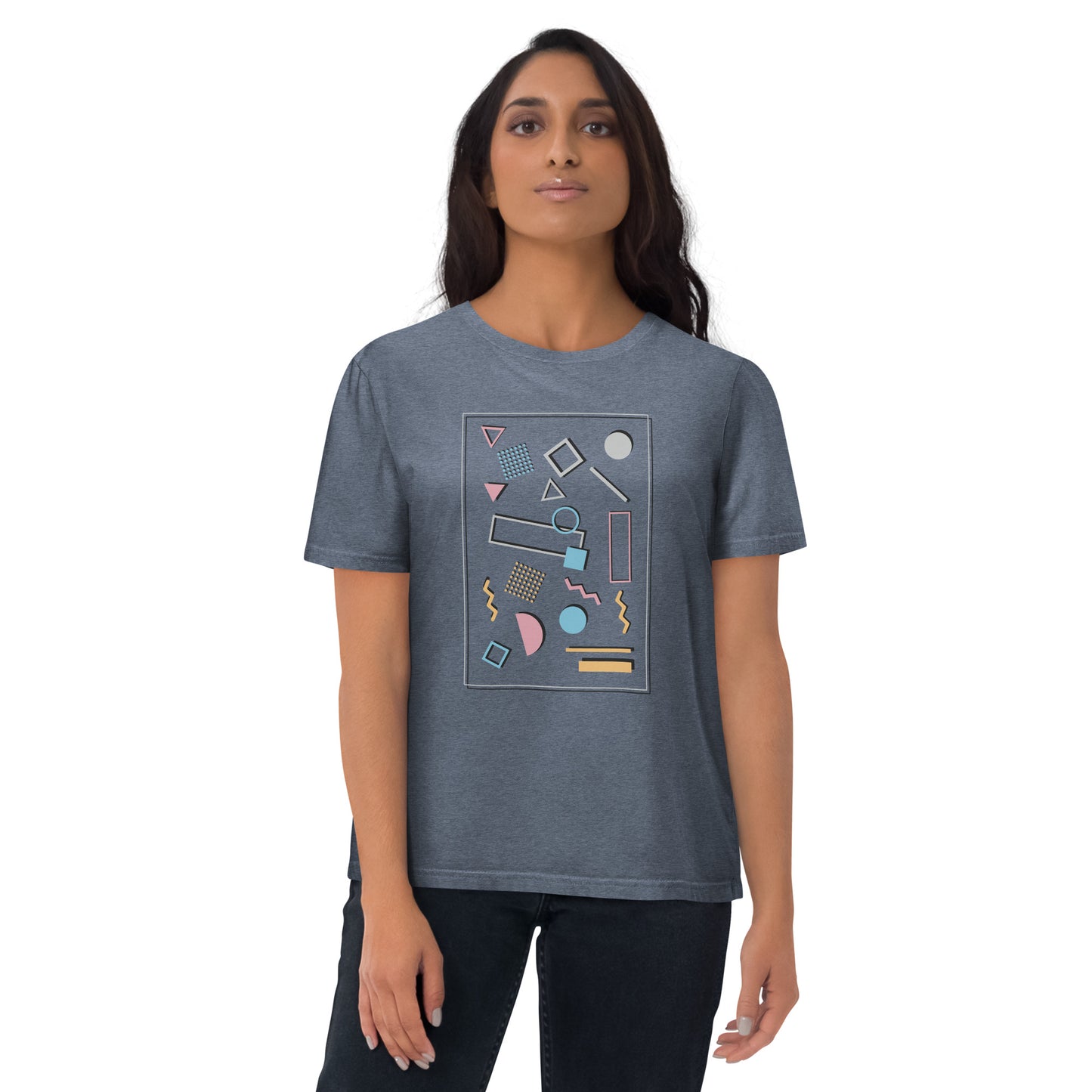 HOMAIX T-shirt unisexe en coton biologique avec design géométrique abstrait