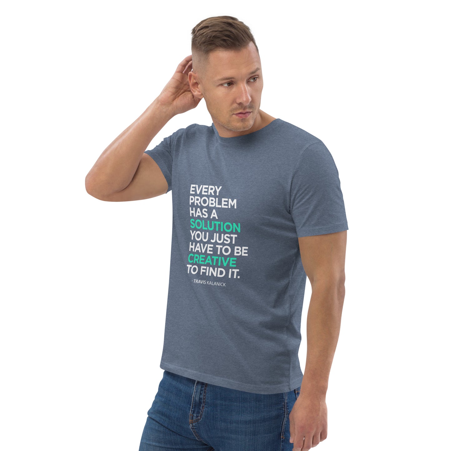 HOMAIX T-shirt unisexe en coton biologique avec message inspirant "Every problem has a solution"