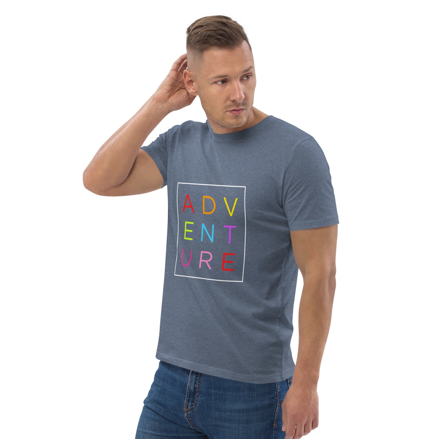 HOMAIX T-shirt unisexe en coton biologique avec motif "ADVENTURE"