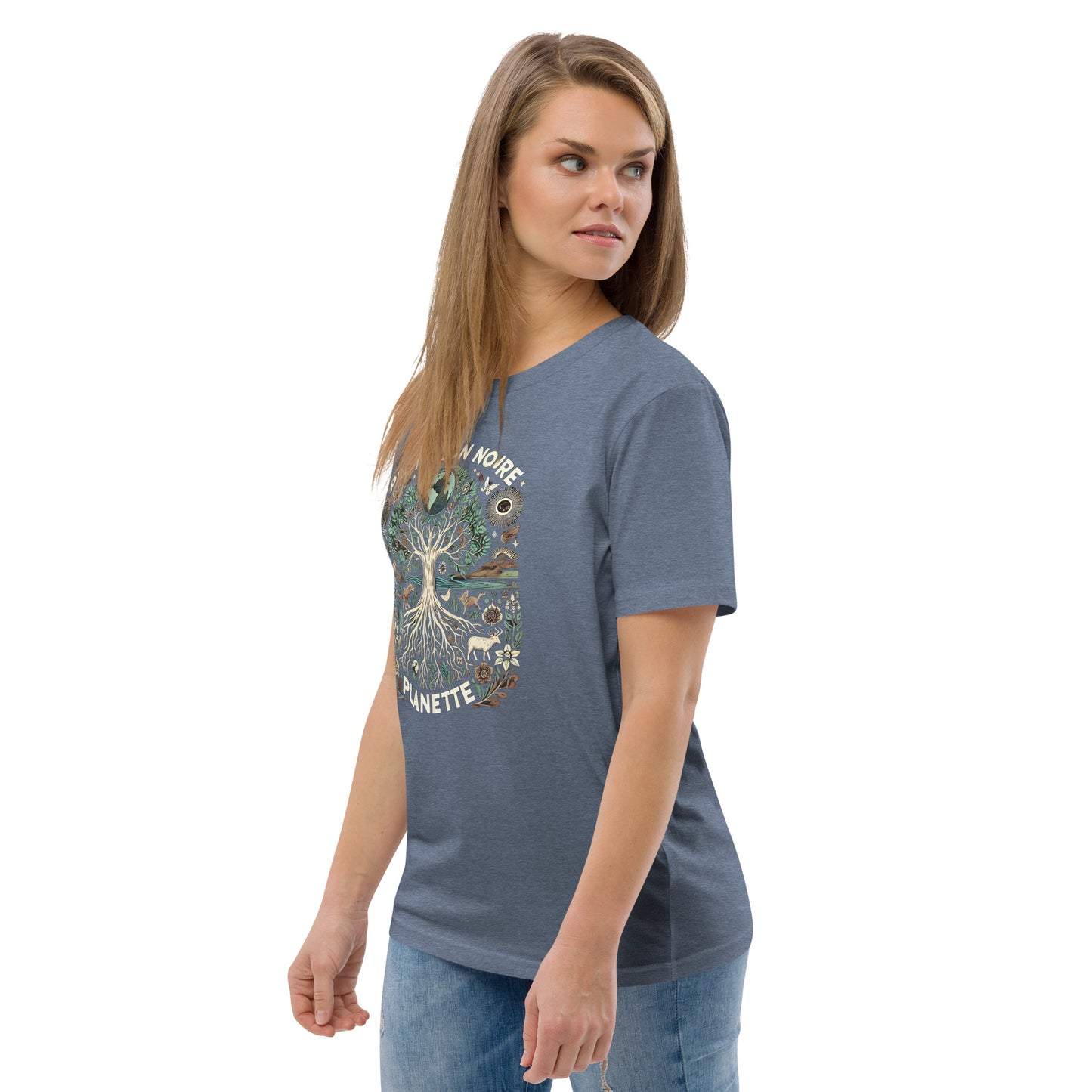 HOMAIX T-shirt unisexe en coton biologique avec design "Protégeons notre planète"