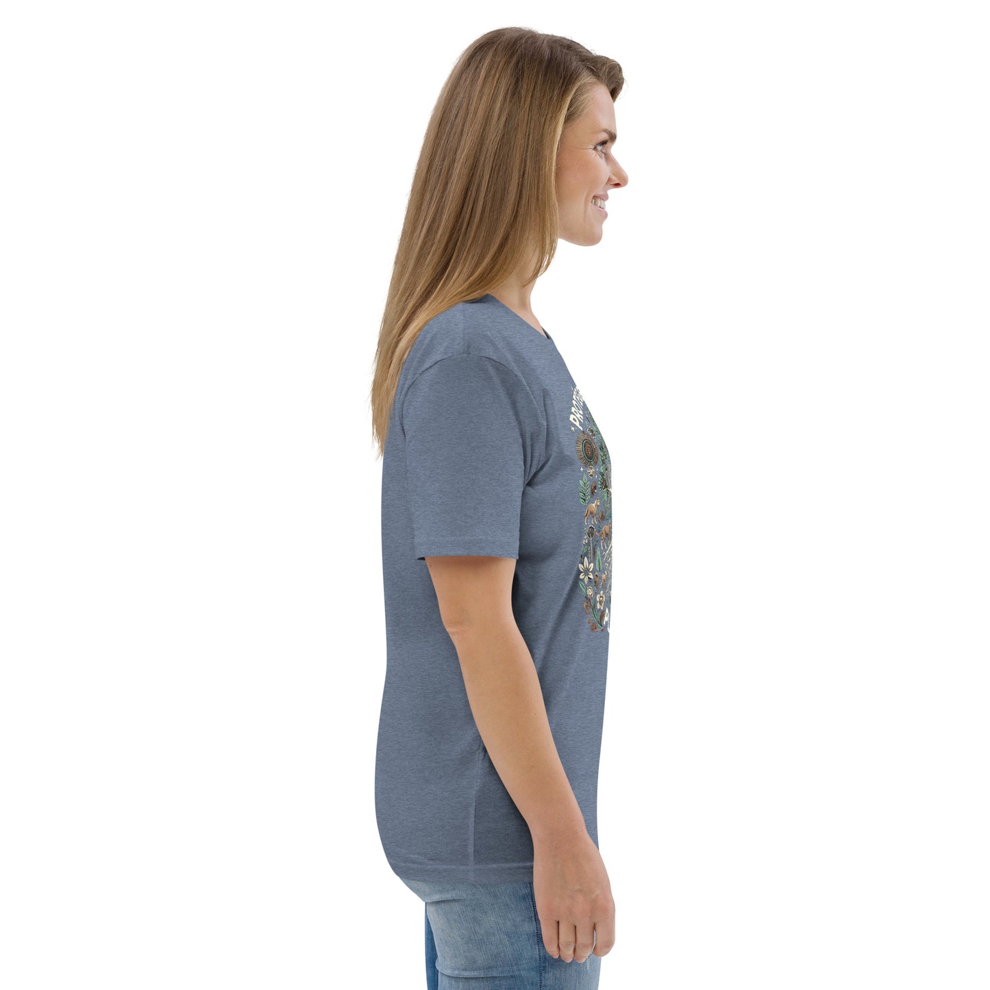 HOMAIX T-shirt unisexe en coton biologique avec design "Protégeons notre planète"