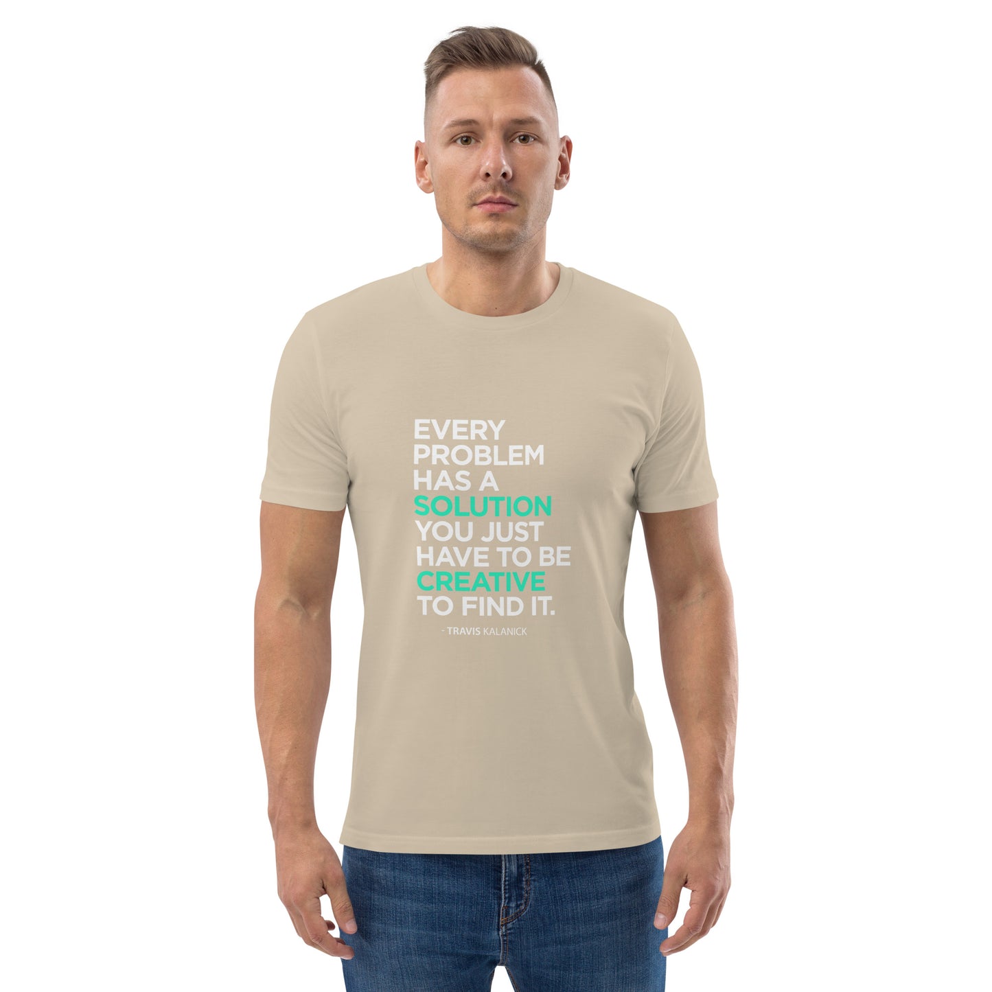 HOMAIX T-shirt unisexe en coton biologique avec message inspirant "Every problem has a solution"