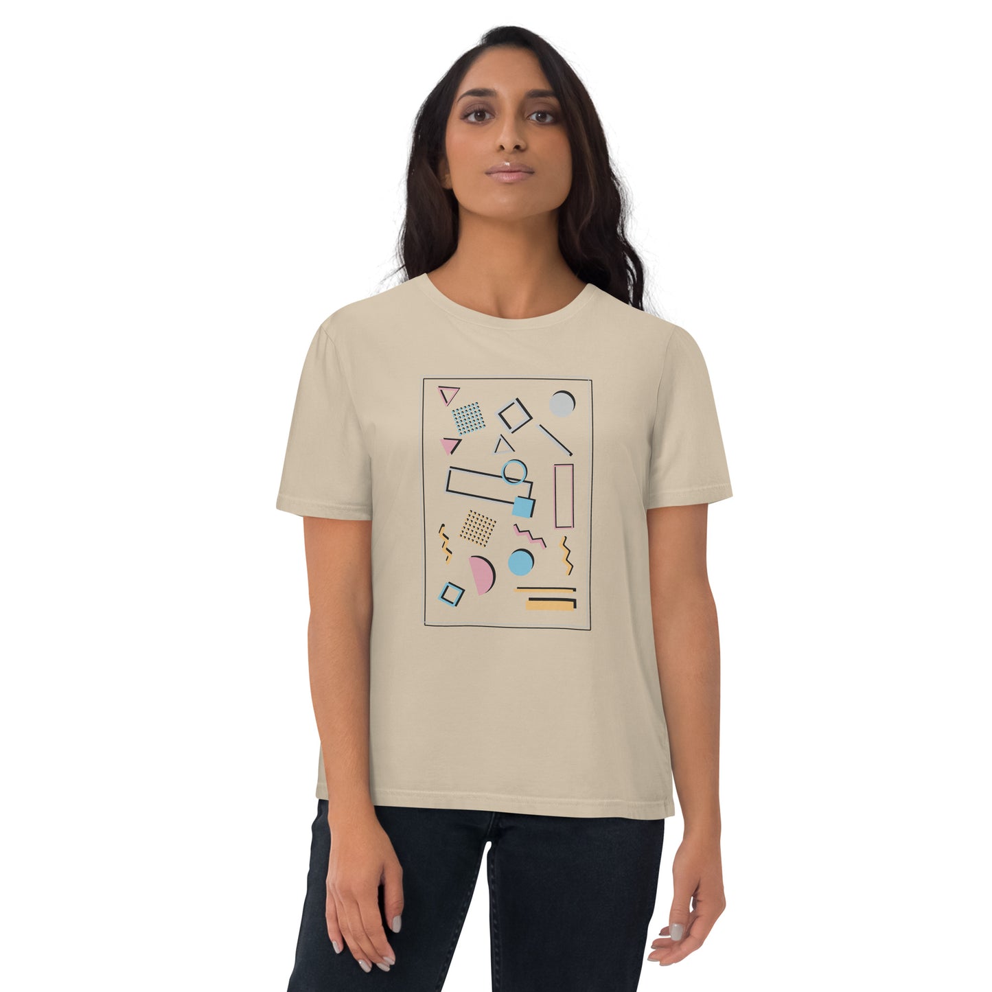 HOMAIX T-shirt unisexe en coton biologique avec design géométrique abstrait