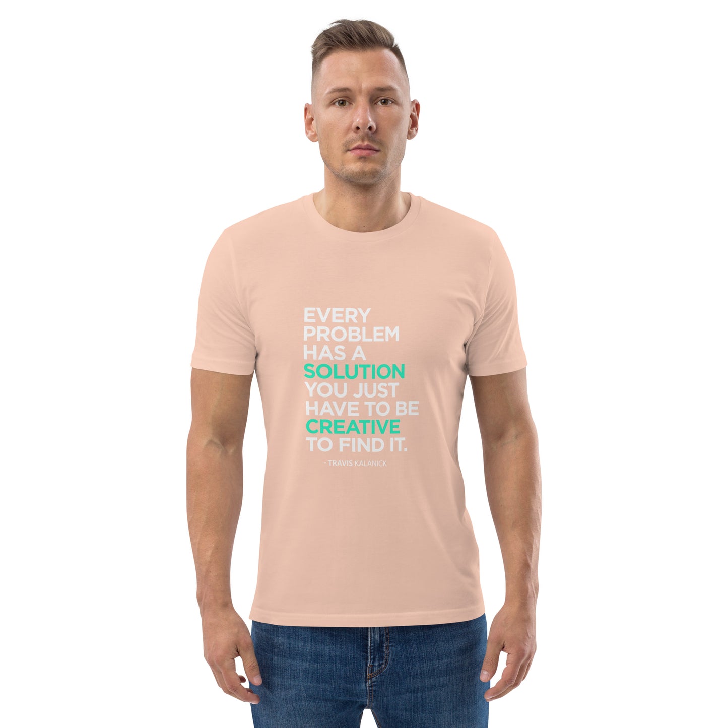 HOMAIX T-shirt unisexe en coton biologique avec message inspirant "Every problem has a solution"