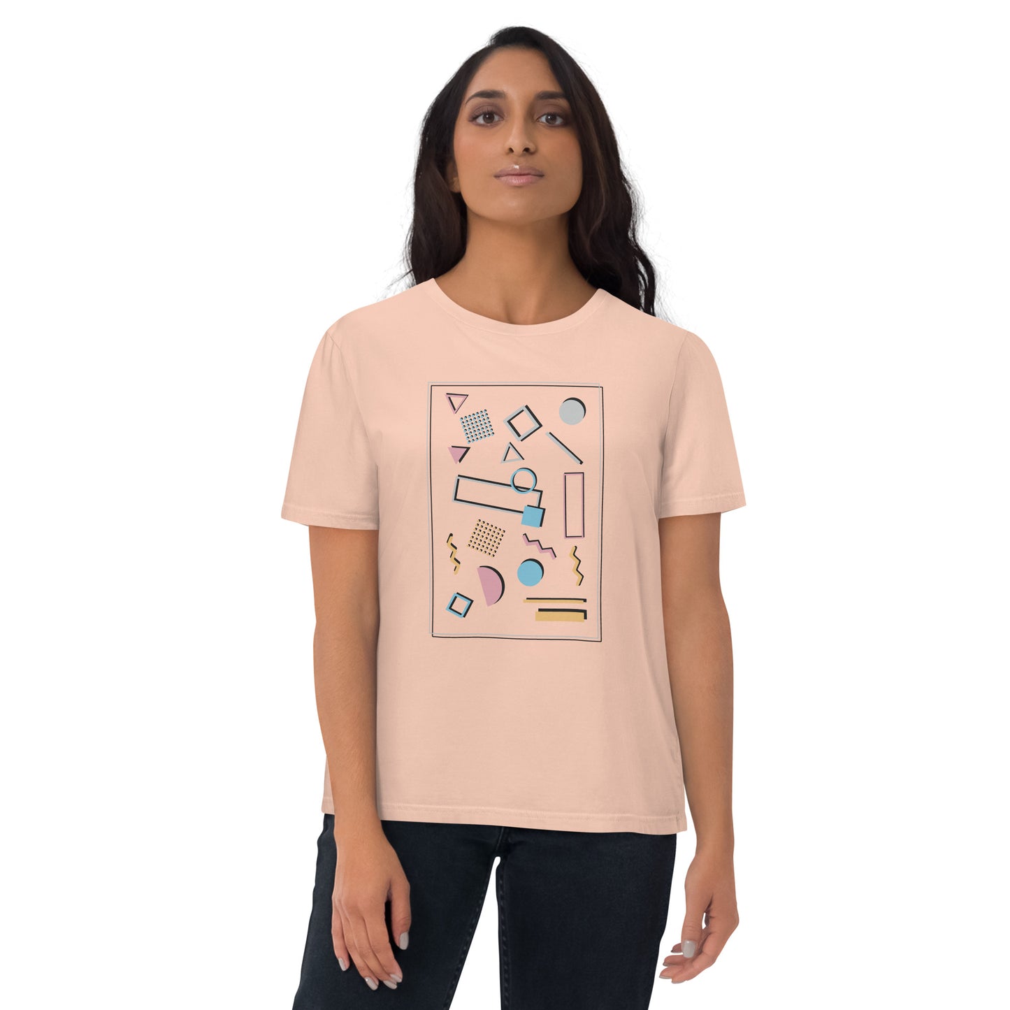 HOMAIX T-shirt unisexe en coton biologique avec design géométrique abstrait