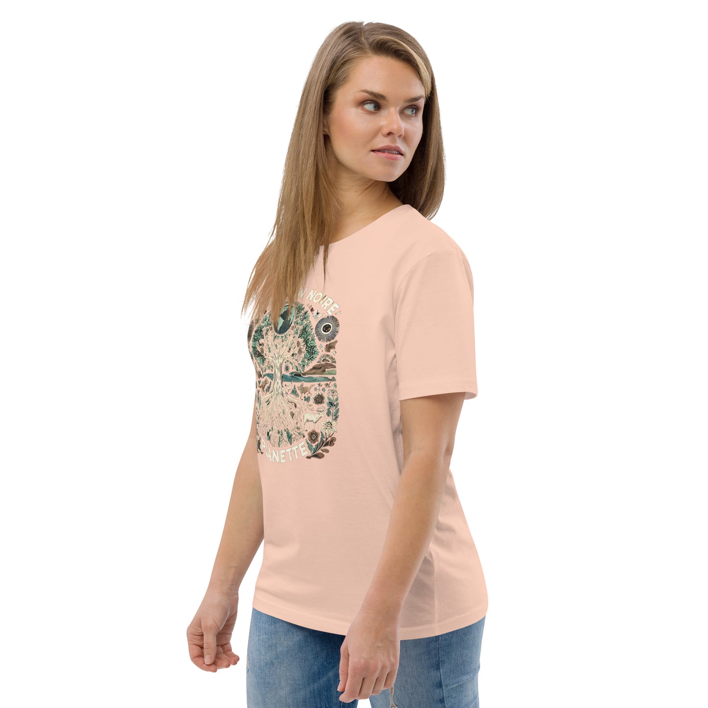 HOMAIX T-shirt unisexe en coton biologique avec design "Protégeons notre planète"