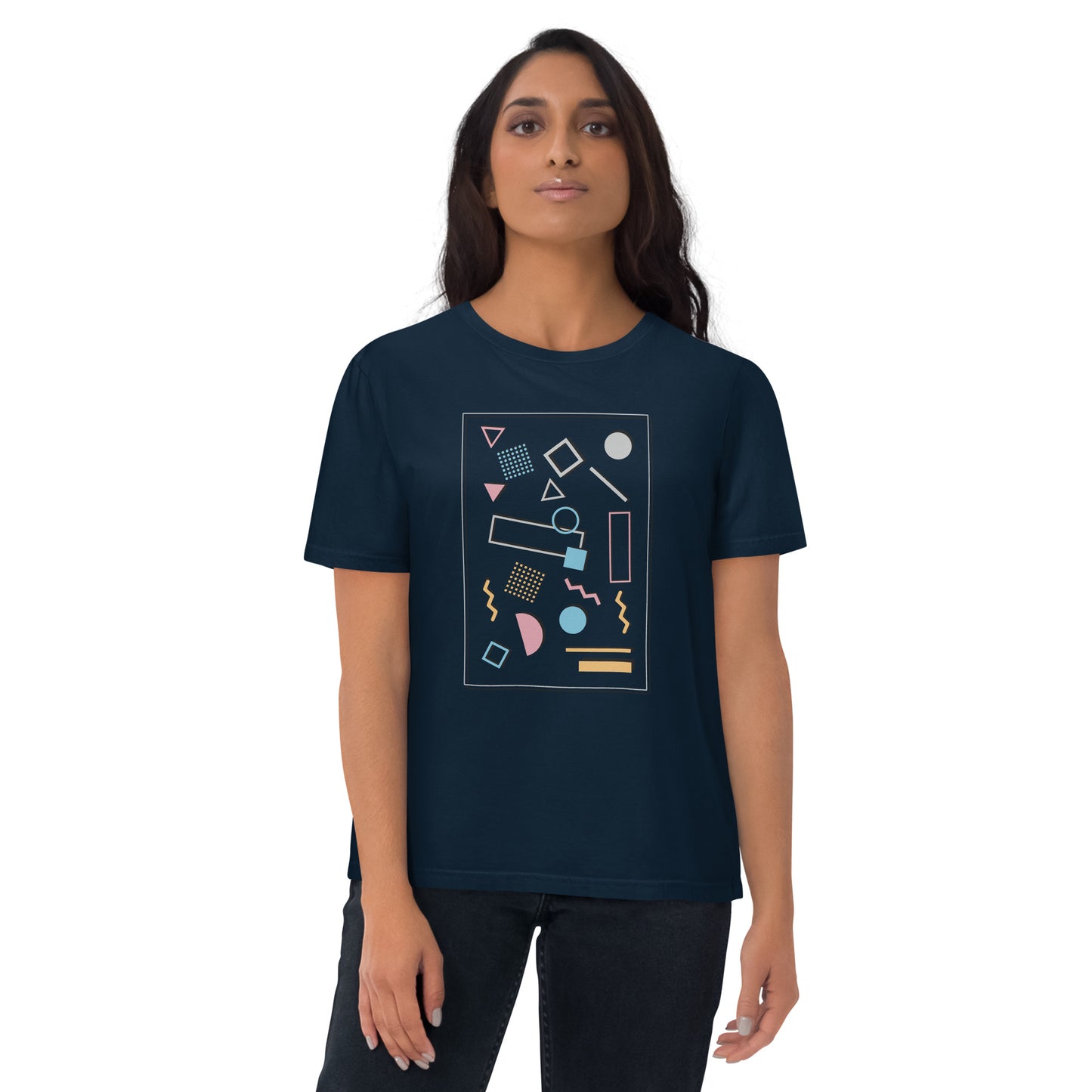 HOMAIX T-shirt unisexe en coton biologique avec design géométrique abstrait