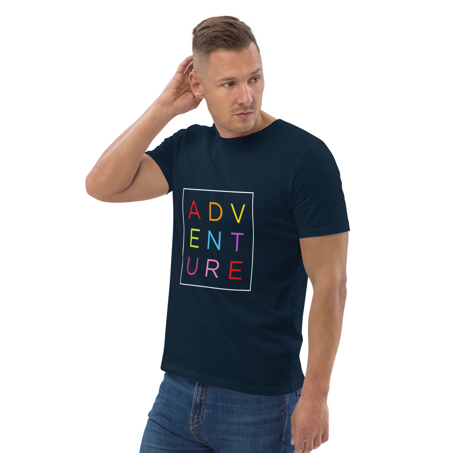 HOMAIX T-shirt unisexe en coton biologique avec motif "ADVENTURE"
