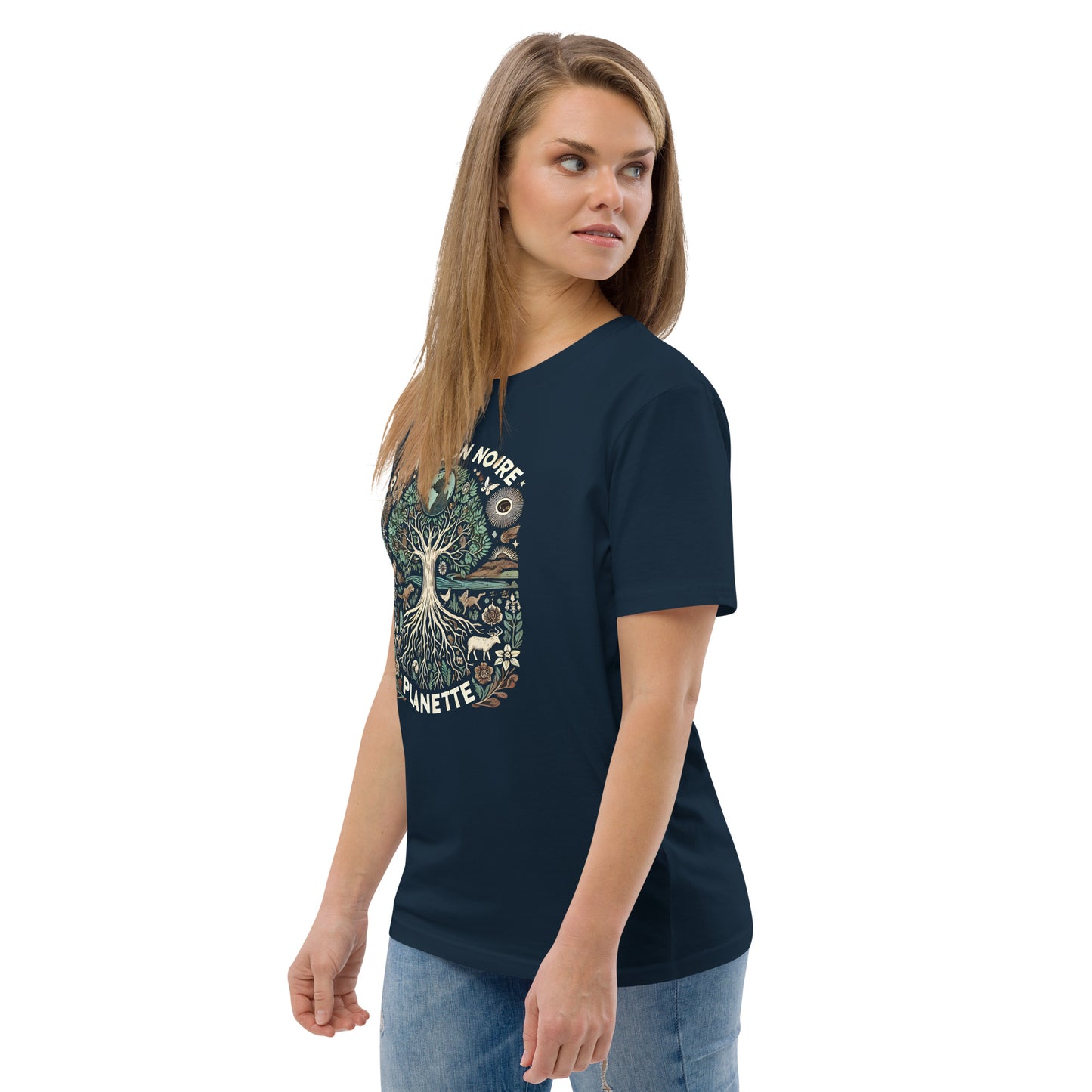HOMAIX T-shirt unisexe en coton biologique avec design "Protégeons notre planète"