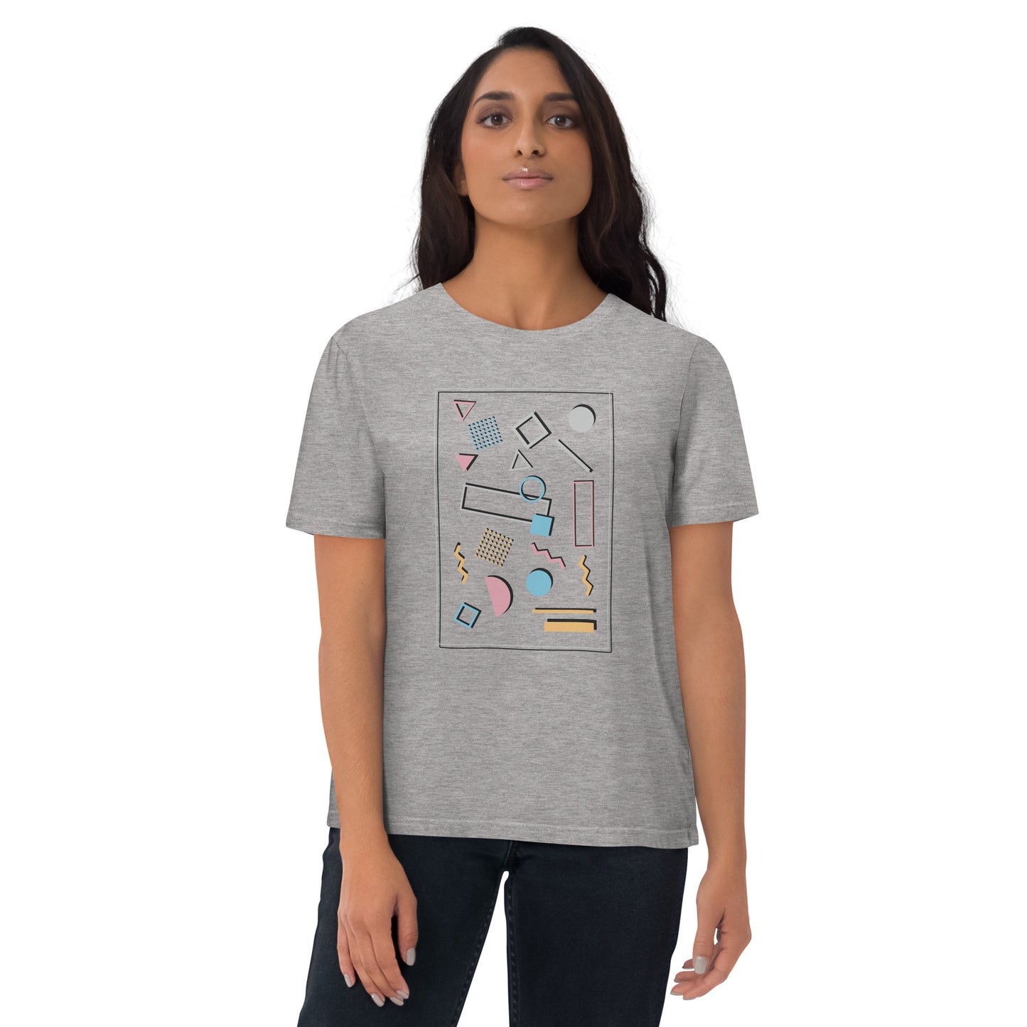 HOMAIX T-shirt unisexe en coton biologique avec design géométrique abstrait