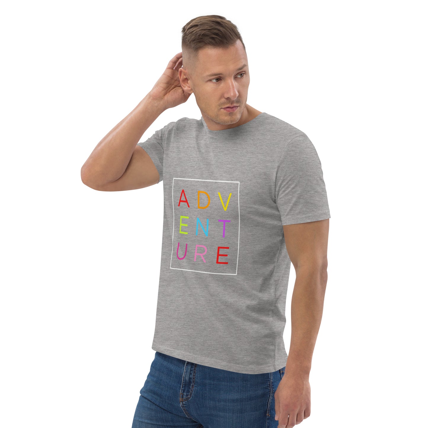 HOMAIX T-shirt unisexe en coton biologique avec motif "ADVENTURE"