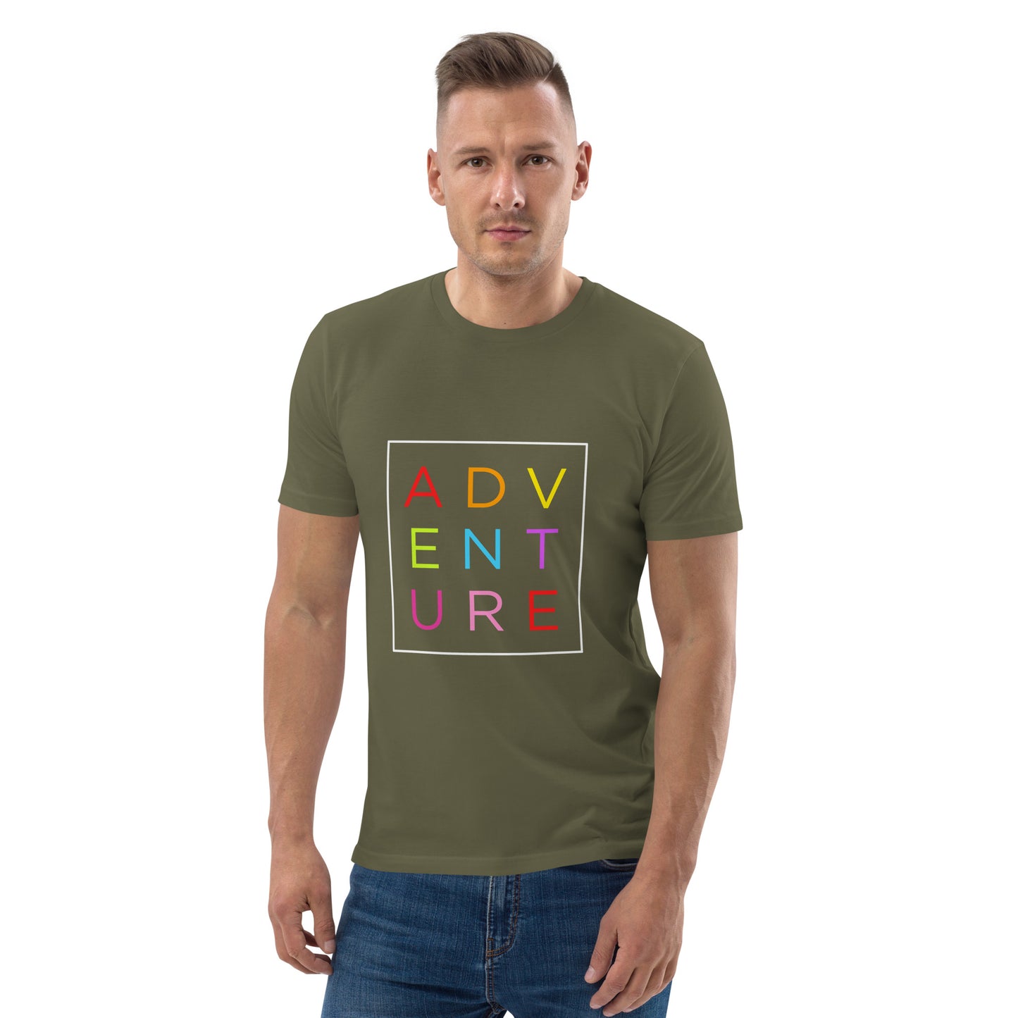 HOMAIX T-shirt unisexe en coton biologique avec motif "ADVENTURE"