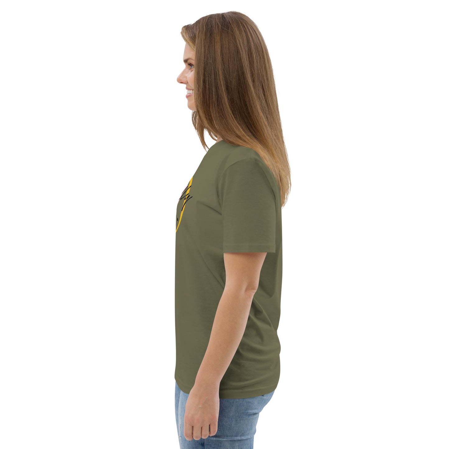 T-shirt unisexe en coton biologique avec message motivant "Actually, I Can"