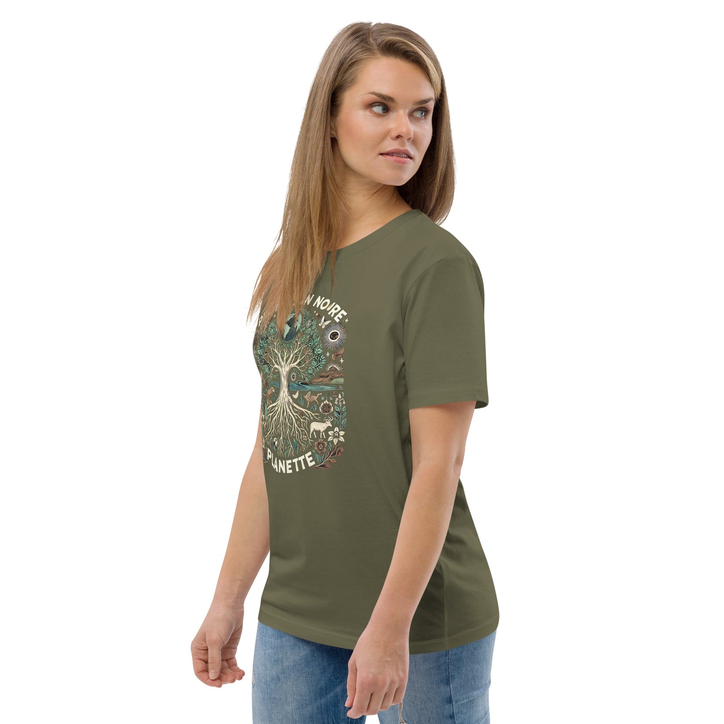 HOMAIX T-shirt unisexe en coton biologique avec design "Protégeons notre planète"