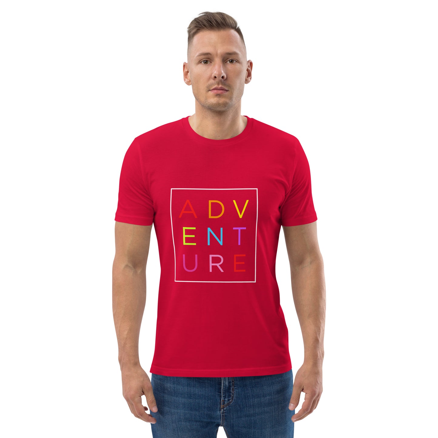 HOMAIX T-shirt unisexe en coton biologique avec motif "ADVENTURE"