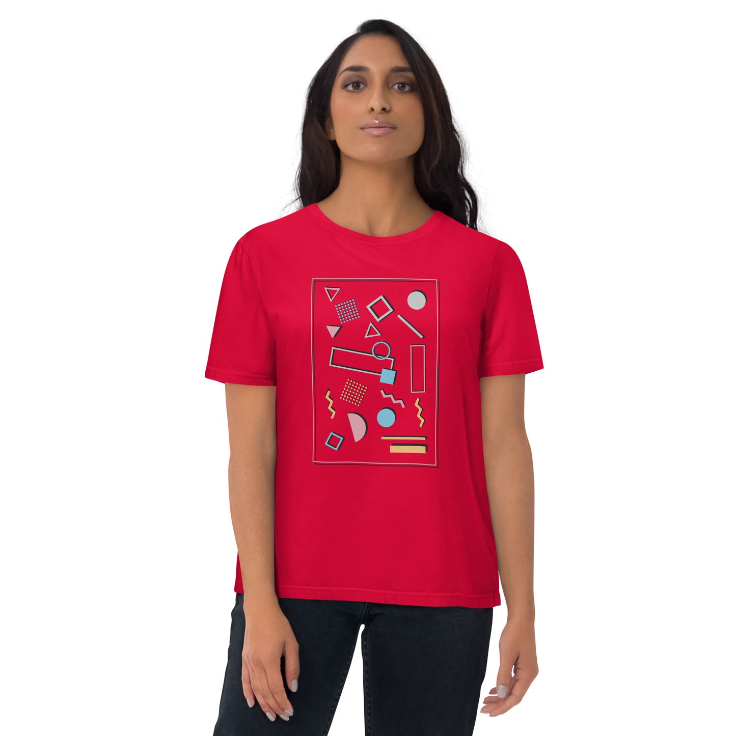 HOMAIX T-shirt unisexe en coton biologique avec design géométrique abstrait