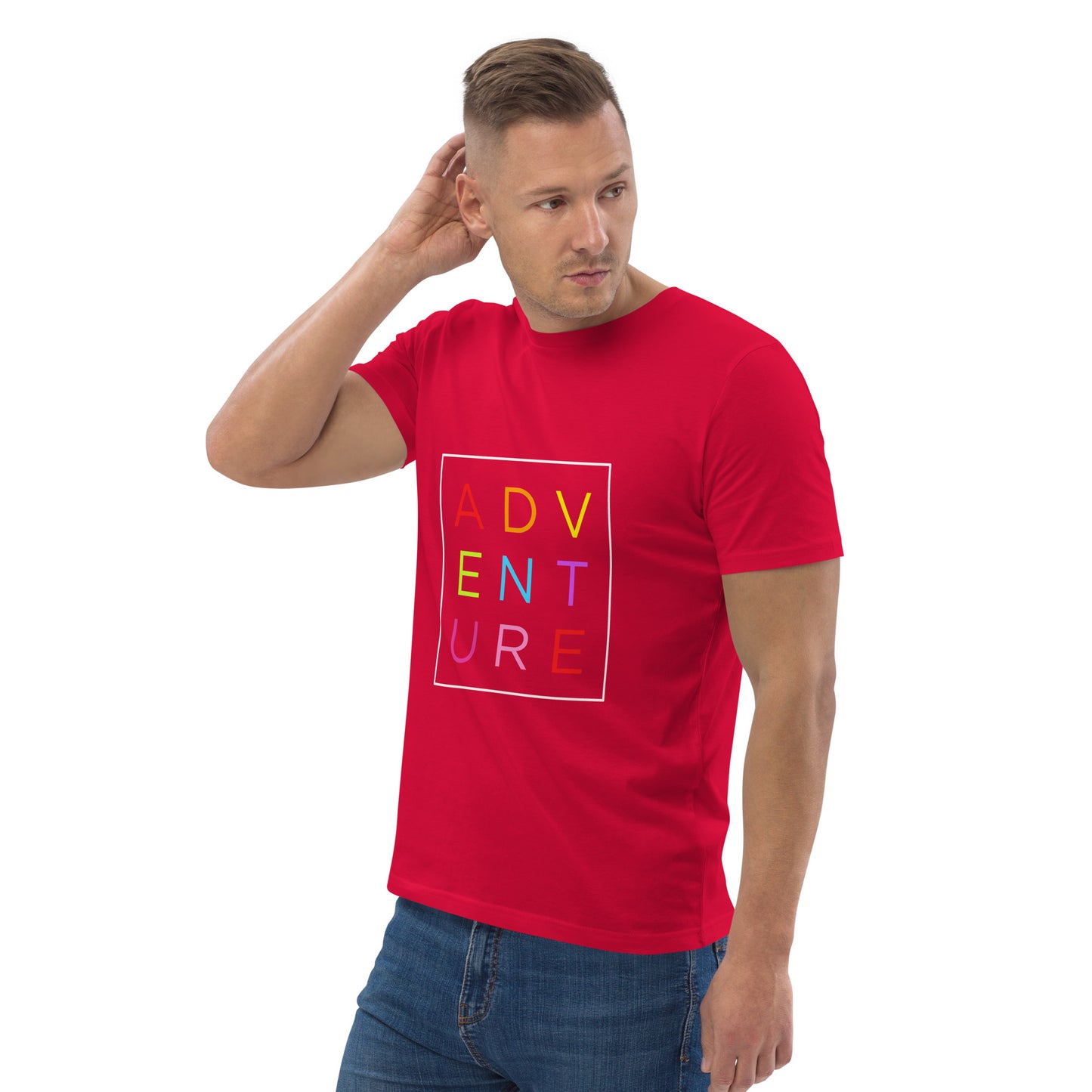HOMAIX T-shirt unisexe en coton biologique avec motif "ADVENTURE"