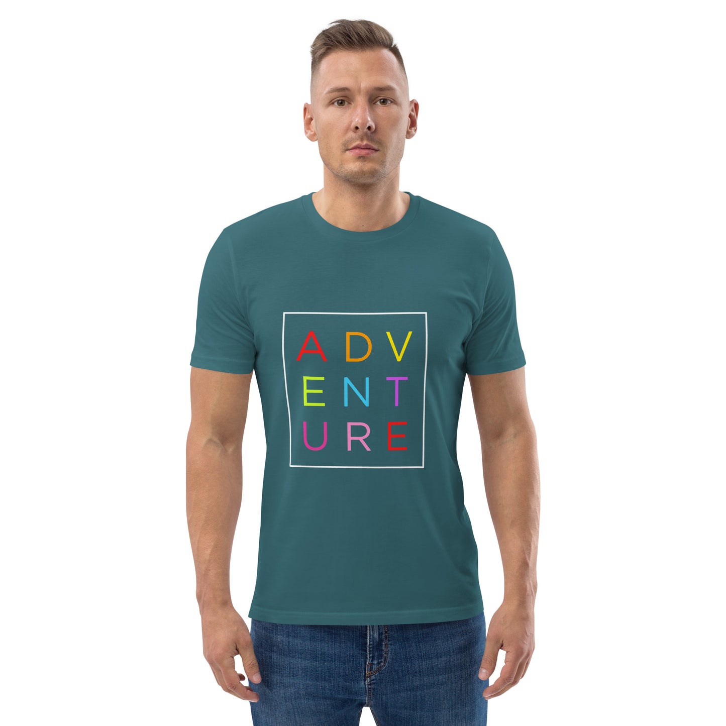 HOMAIX T-shirt unisexe en coton biologique avec motif "ADVENTURE"