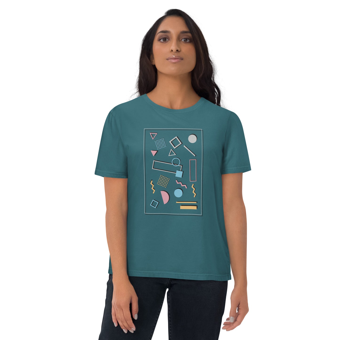 HOMAIX T-shirt unisexe en coton biologique avec design géométrique abstrait