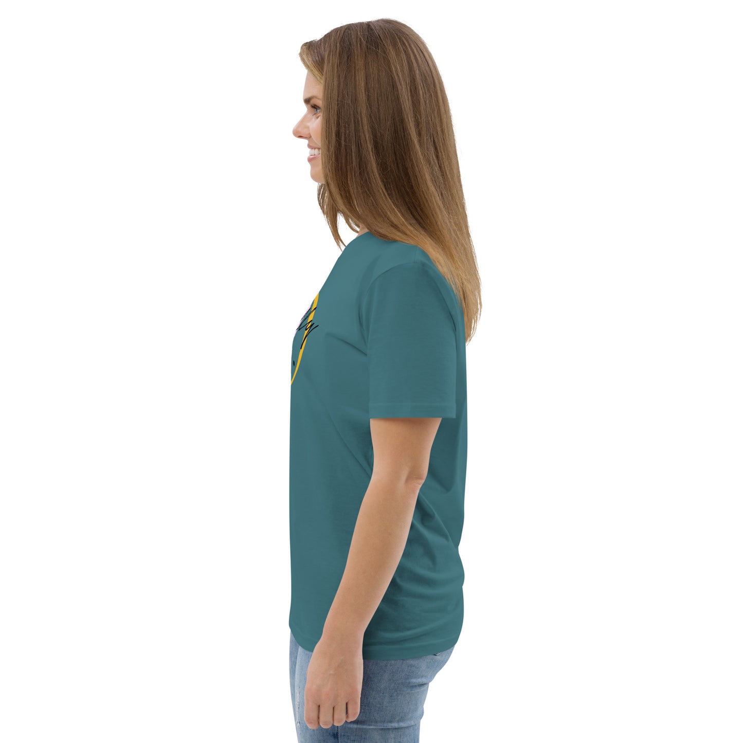 T-shirt unisexe en coton biologique avec message motivant "Actually, I Can"