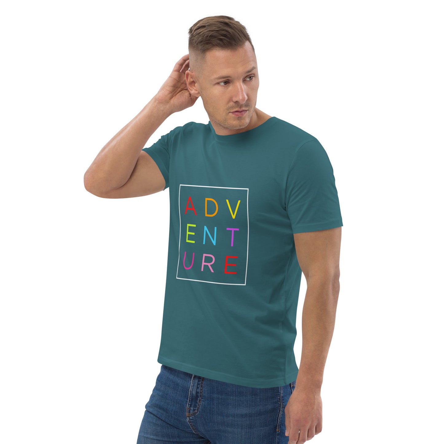HOMAIX T-shirt unisexe en coton biologique avec motif "ADVENTURE"