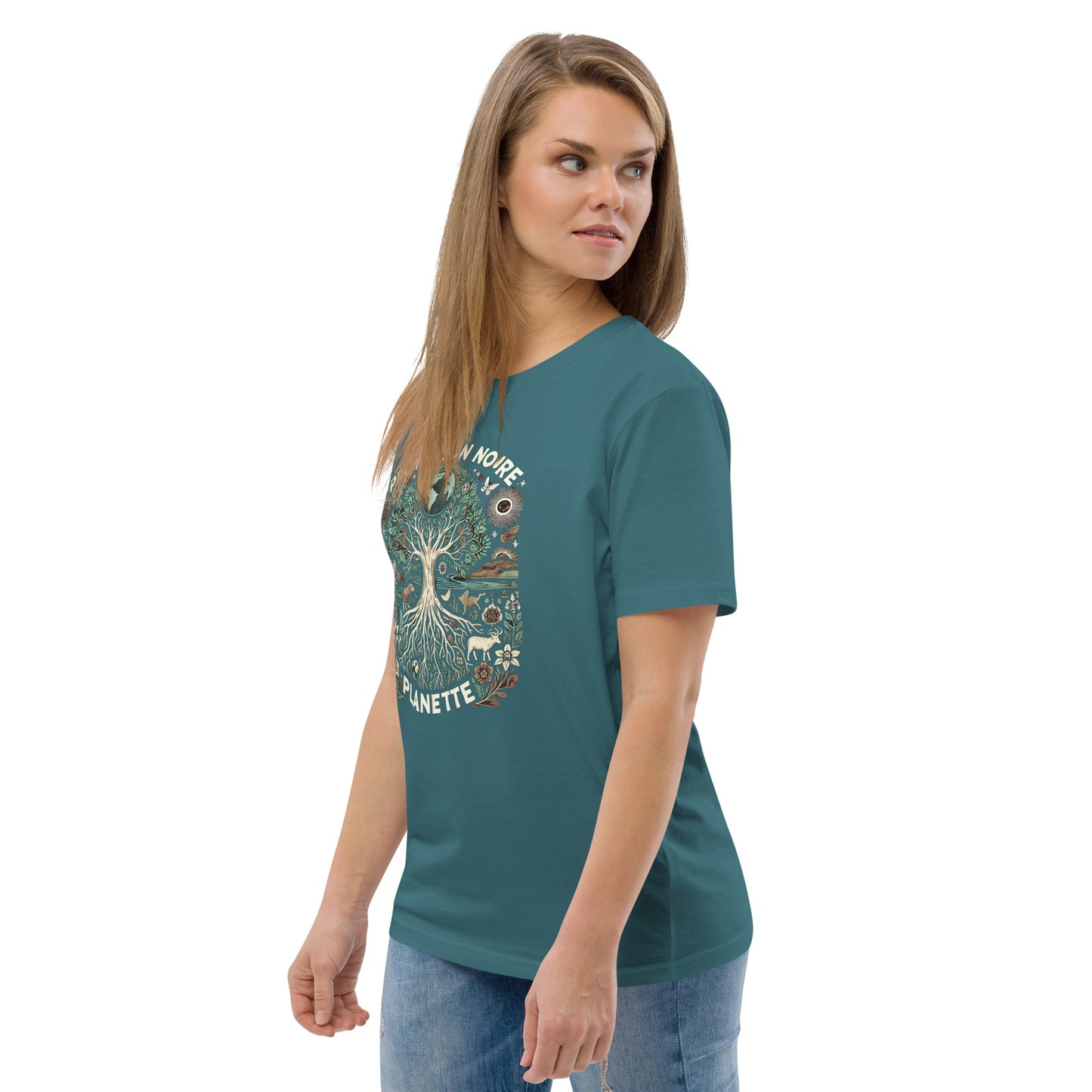 HOMAIX T-shirt unisexe en coton biologique avec design "Protégeons notre planète"