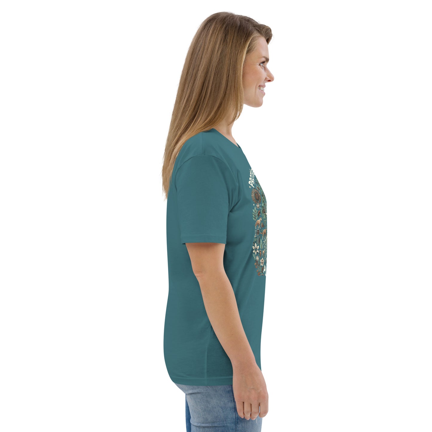 HOMAIX T-shirt unisexe en coton biologique avec design "Protégeons notre planète"