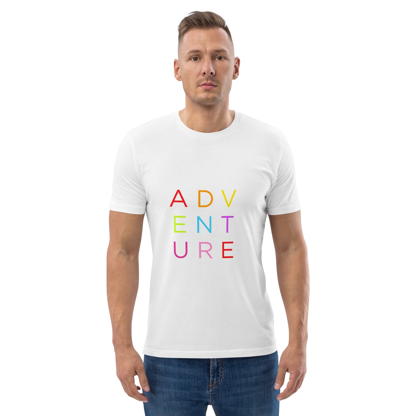 HOMAIX T-shirt unisexe en coton biologique avec motif "ADVENTURE"
