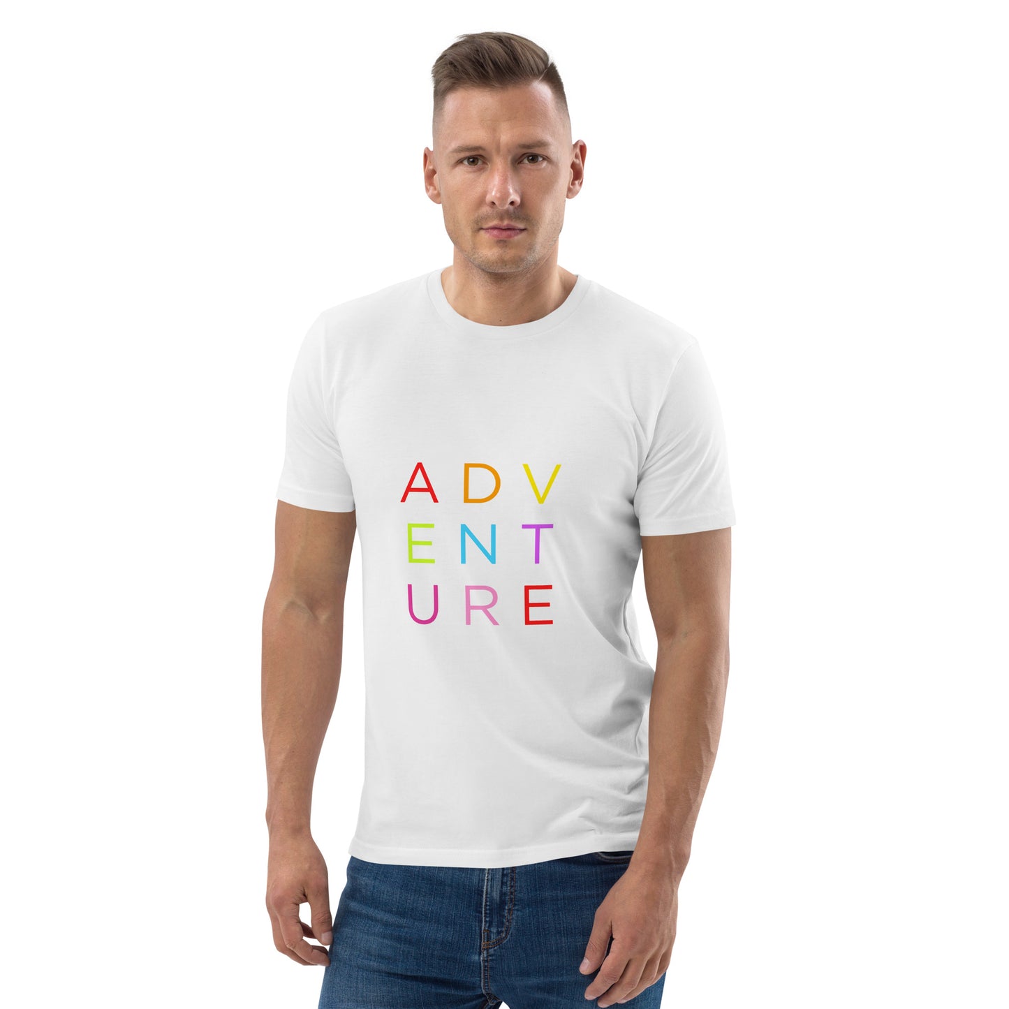 HOMAIX T-shirt unisexe en coton biologique avec motif "ADVENTURE"
