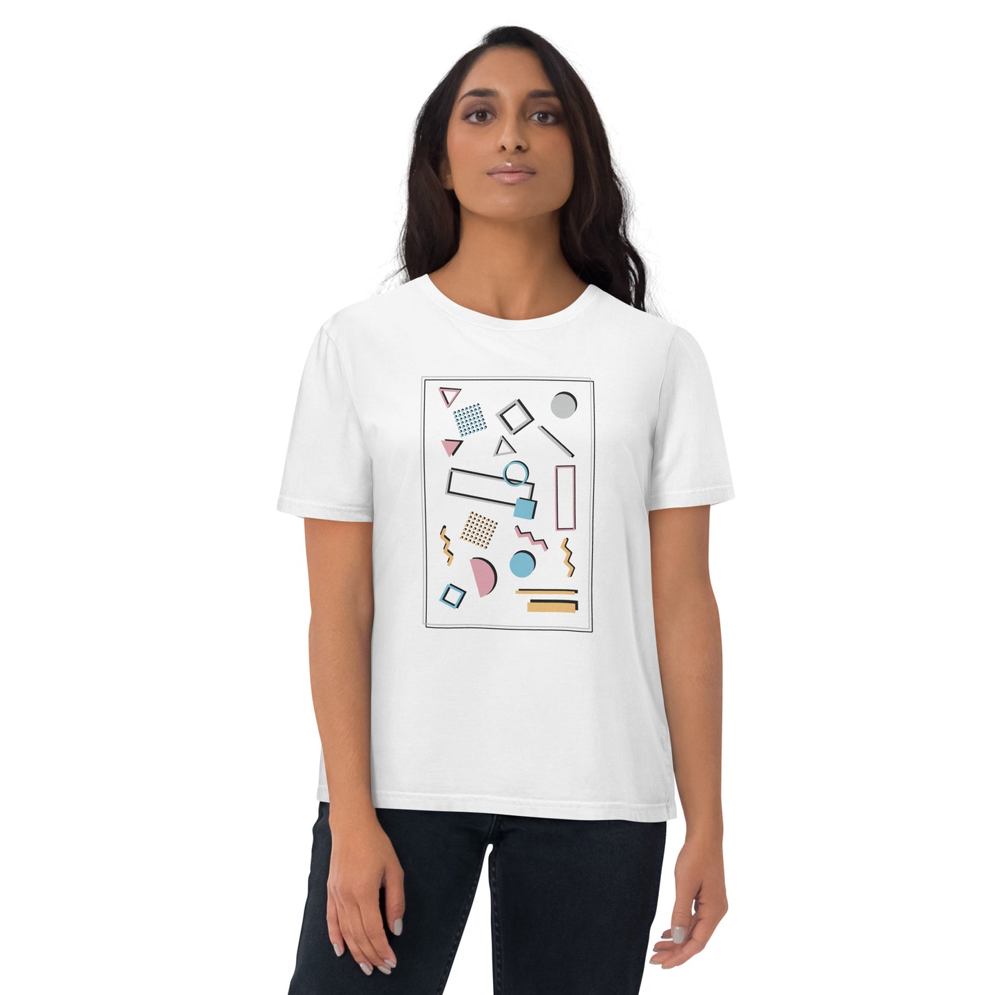 HOMAIX T-shirt unisexe en coton biologique avec design géométrique abstrait