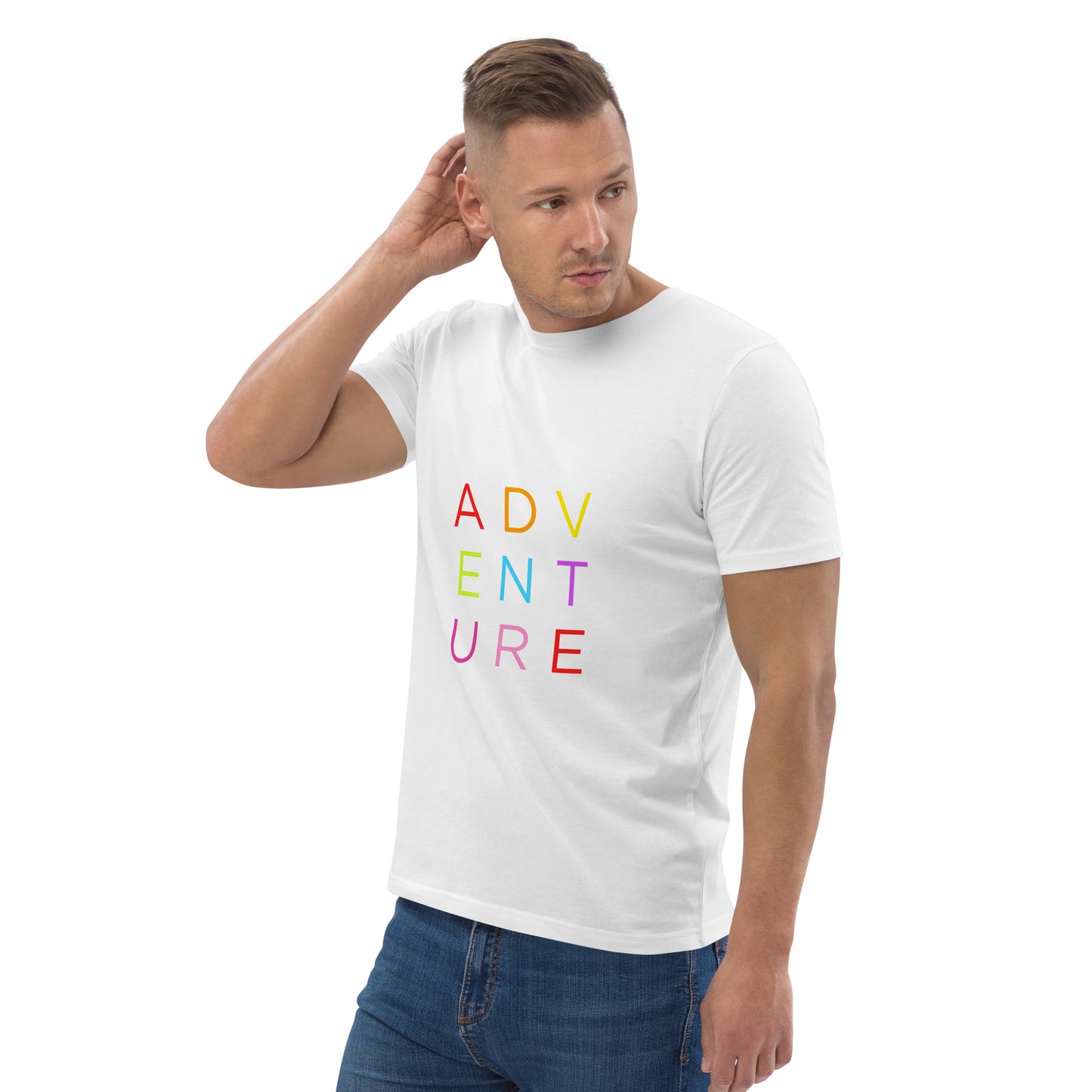 HOMAIX T-shirt unisexe en coton biologique avec motif "ADVENTURE"
