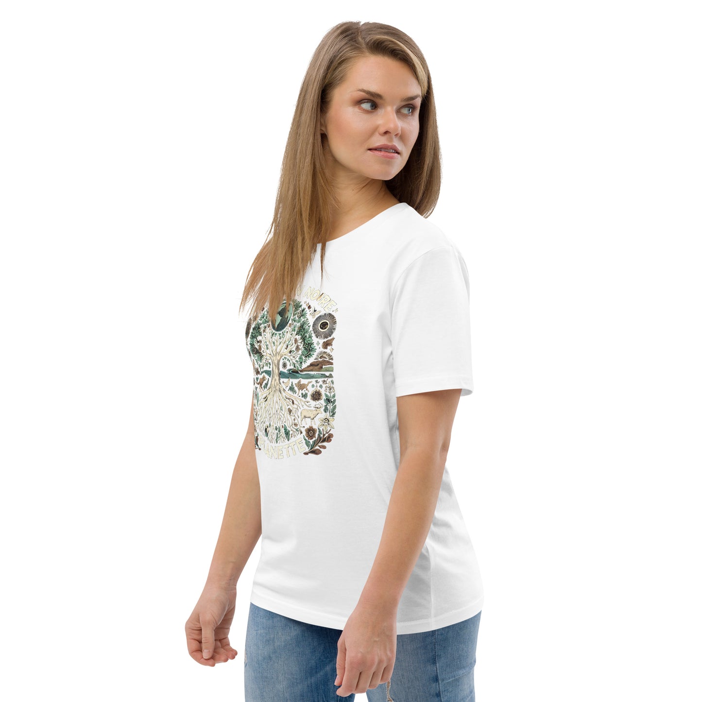 HOMAIX T-shirt unisexe en coton biologique avec design "Protégeons notre planète"