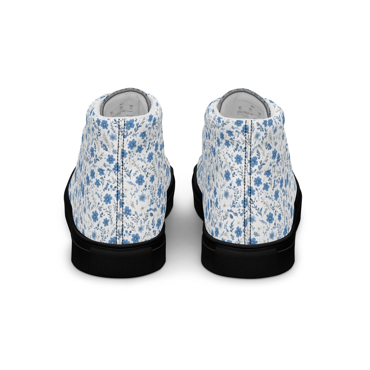 HOMAIX baskets hautes en toile femme fleurs bleues