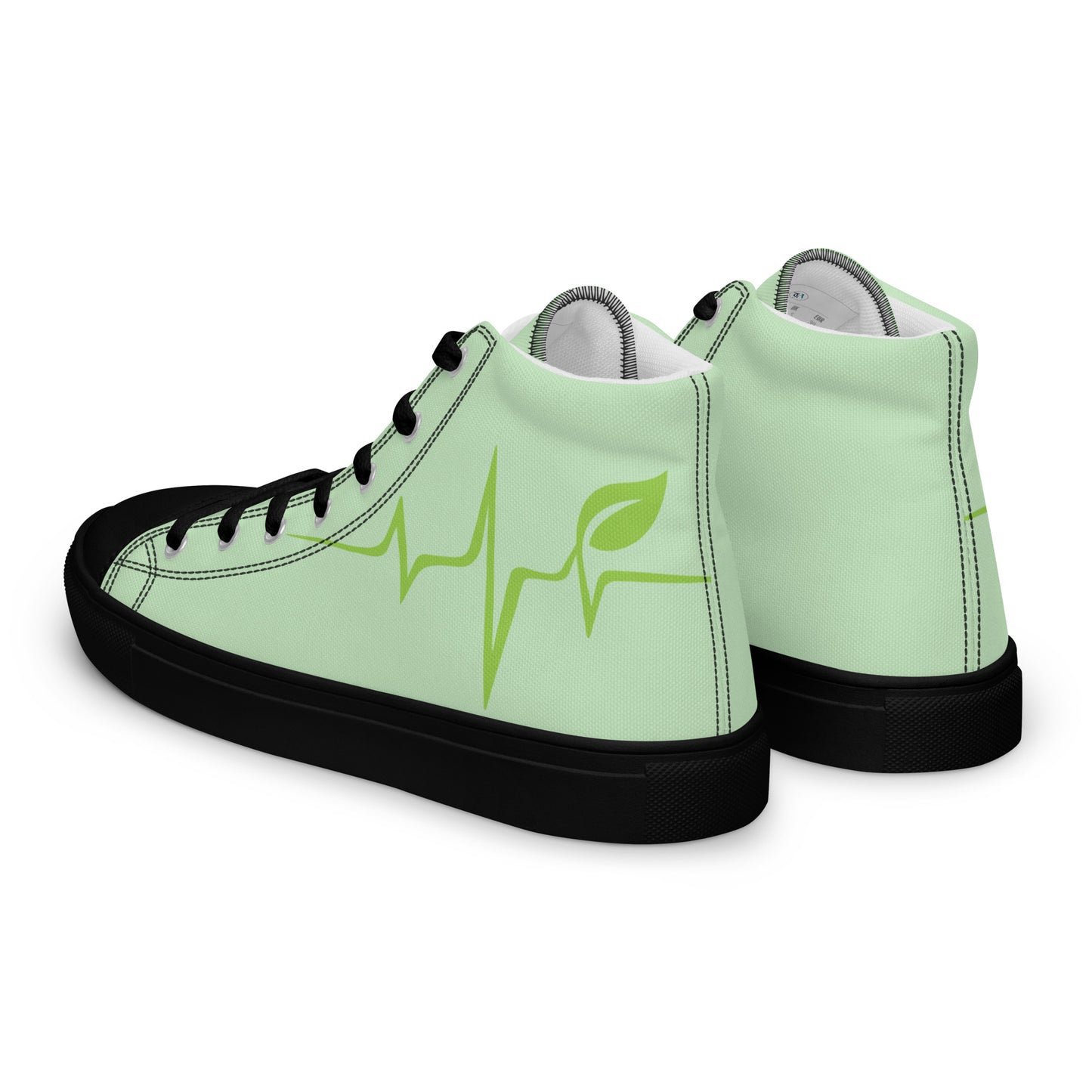 HOMAIX Baskets hautes en toile femme Battement de coeur végétalien