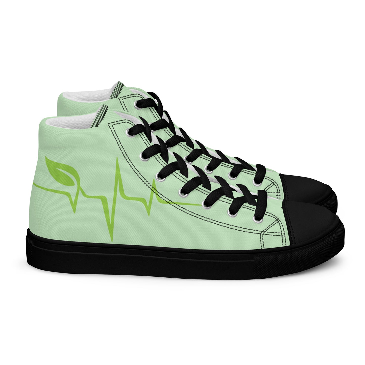 HOMAIX Baskets hautes en toile femme Battement de coeur végétalien