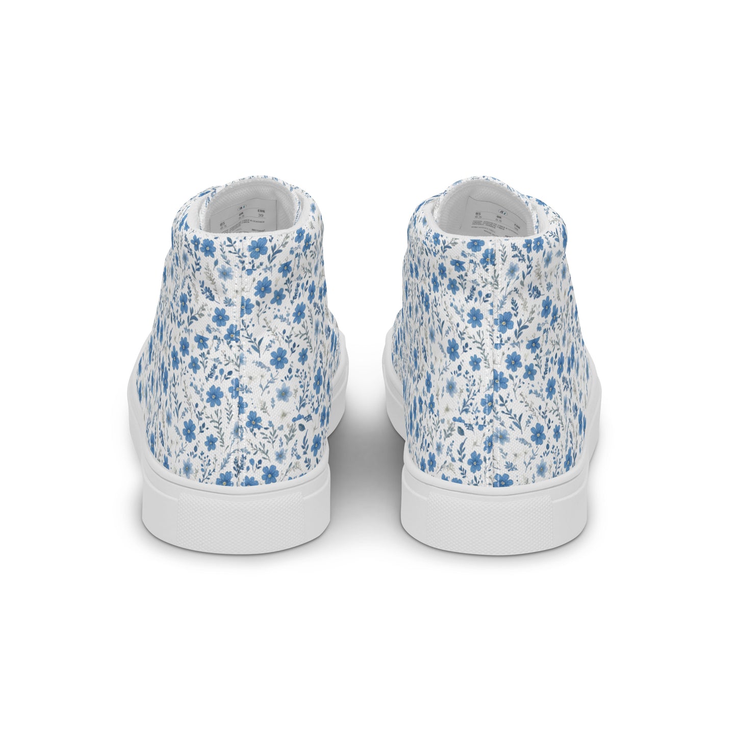 HOMAIX baskets hautes en toile femme fleurs bleues